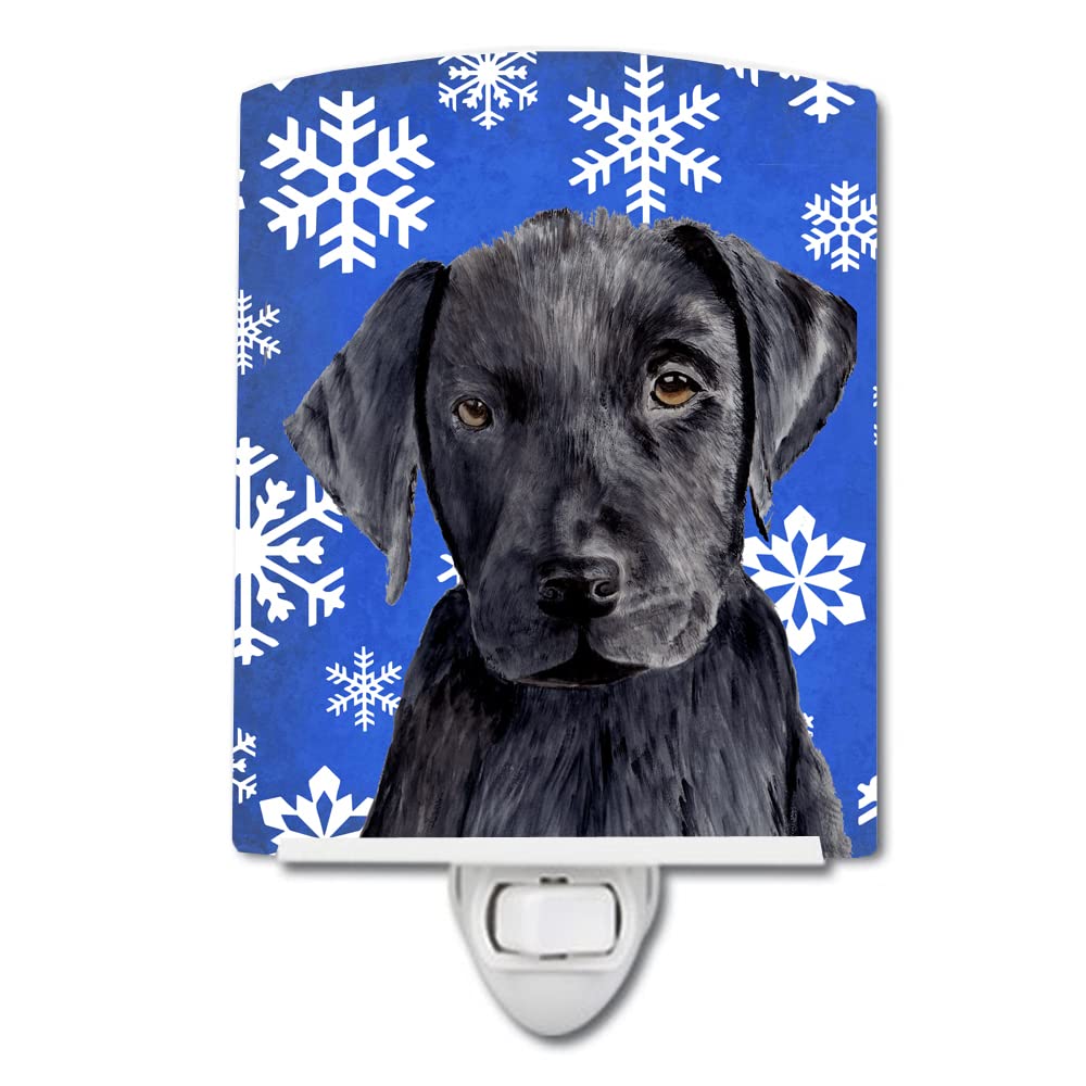 Carolines Treasures Ceramic Night Light, Labrador Winter Snowflakes, UL-Certified, 6x4x3in, Multicolor, Model SC9364CNL