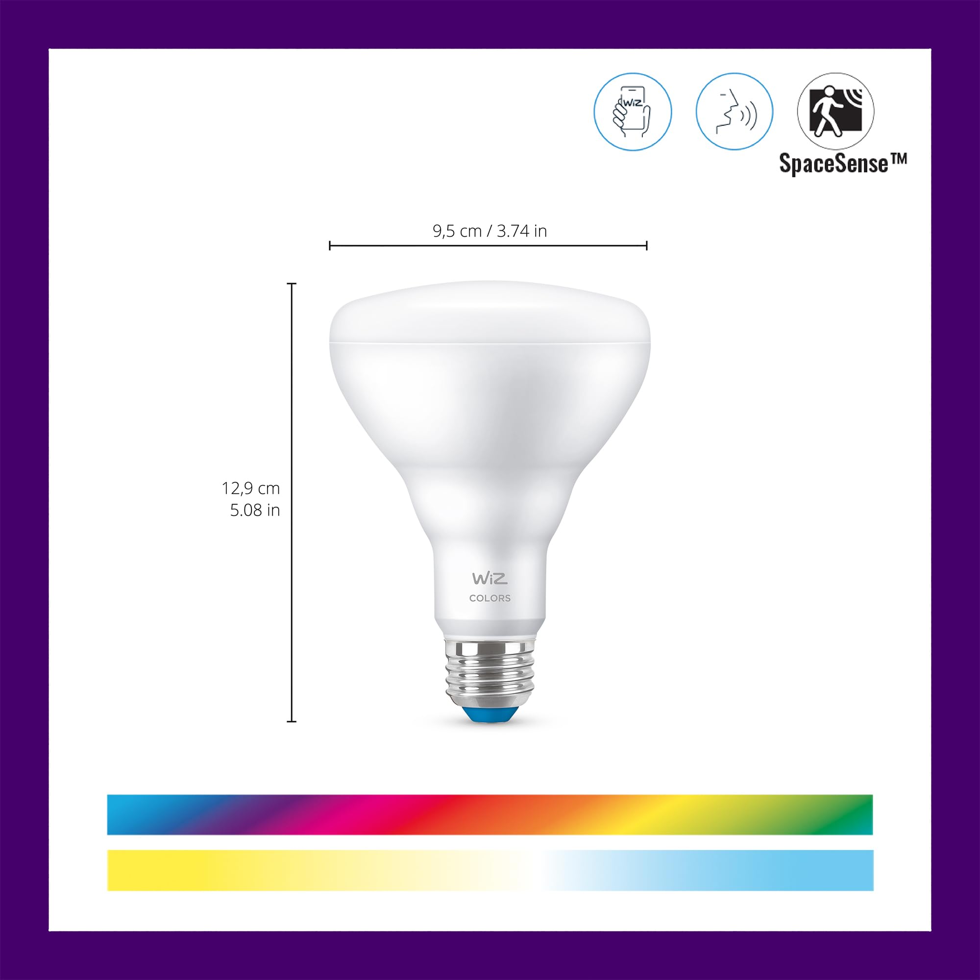 Wiz 65W Br30 Color Led Smart Bulb - Pack Of 6 - E26- Indoor - Connects To Your Existing Wi-Fi - Control With Voice Or App + Acti