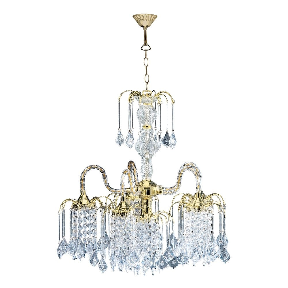 Ore International 1966G Chandelier, Polished Brass