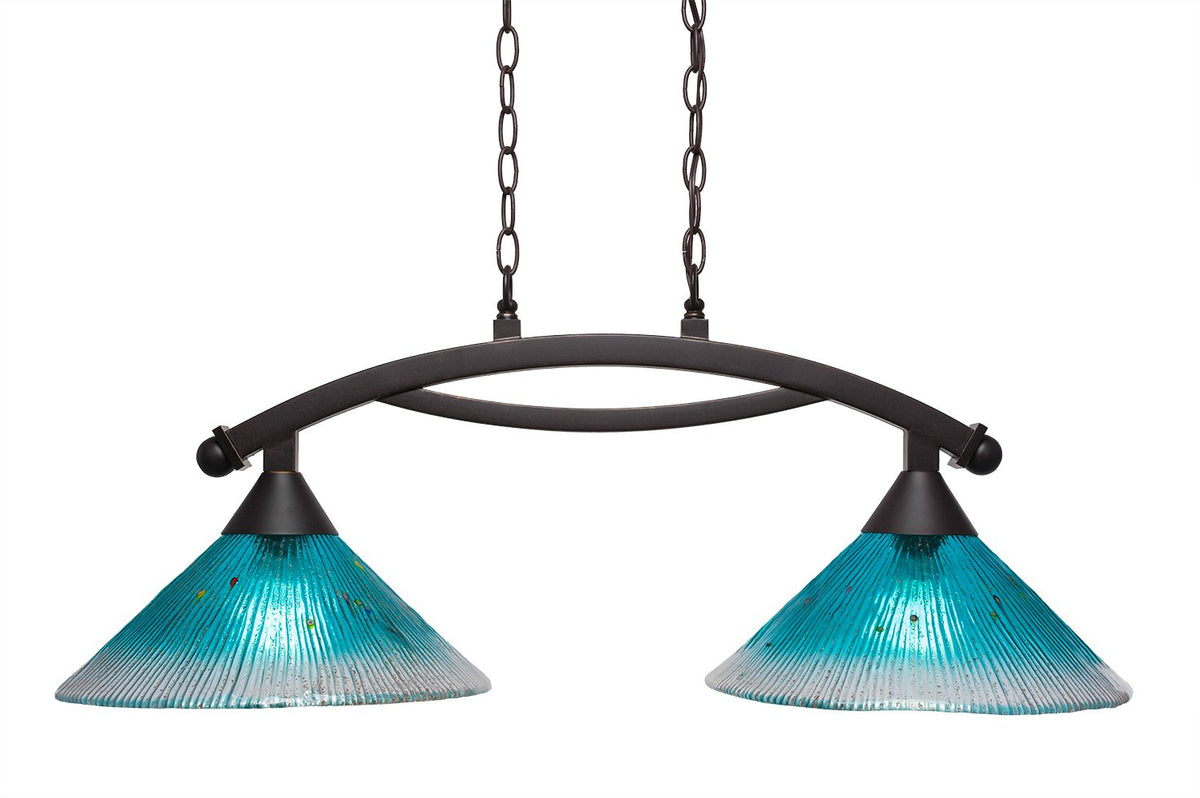 Toltec Lighting Bow 2 Light Island in Dark Granite (872-DG-448)