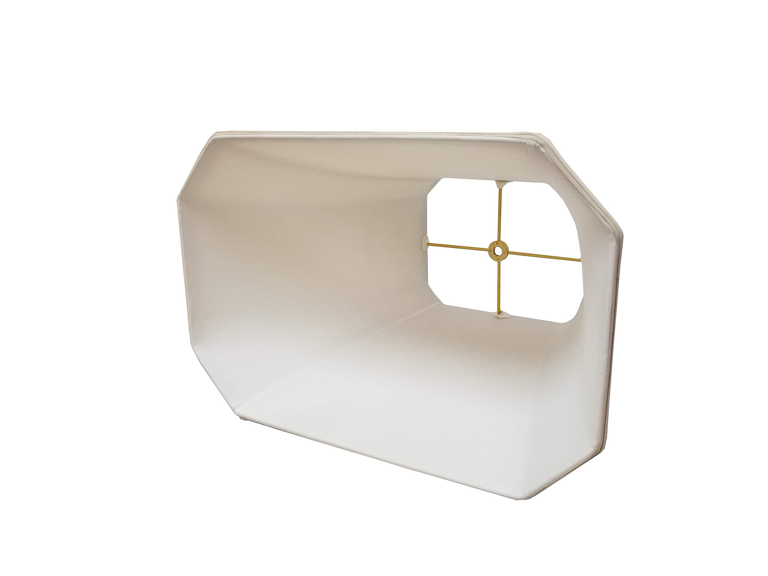 Royal Designs Rectangle Cut Corner Lamp Shade, Antique Gold, (6 X 8) X (9 X 14) X 10.5