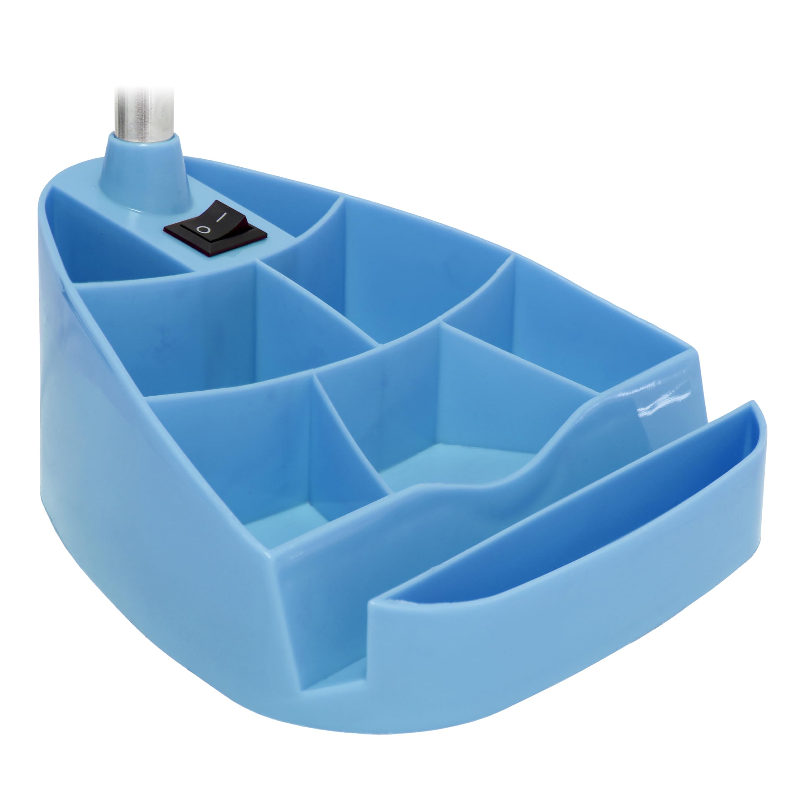 Simple Designs Ld1067-Blu Compartmental Desk Lamp With Iphone/Ipad/Tablet Stand, Bendable Gooseneck, For Office, Living Room, Ni