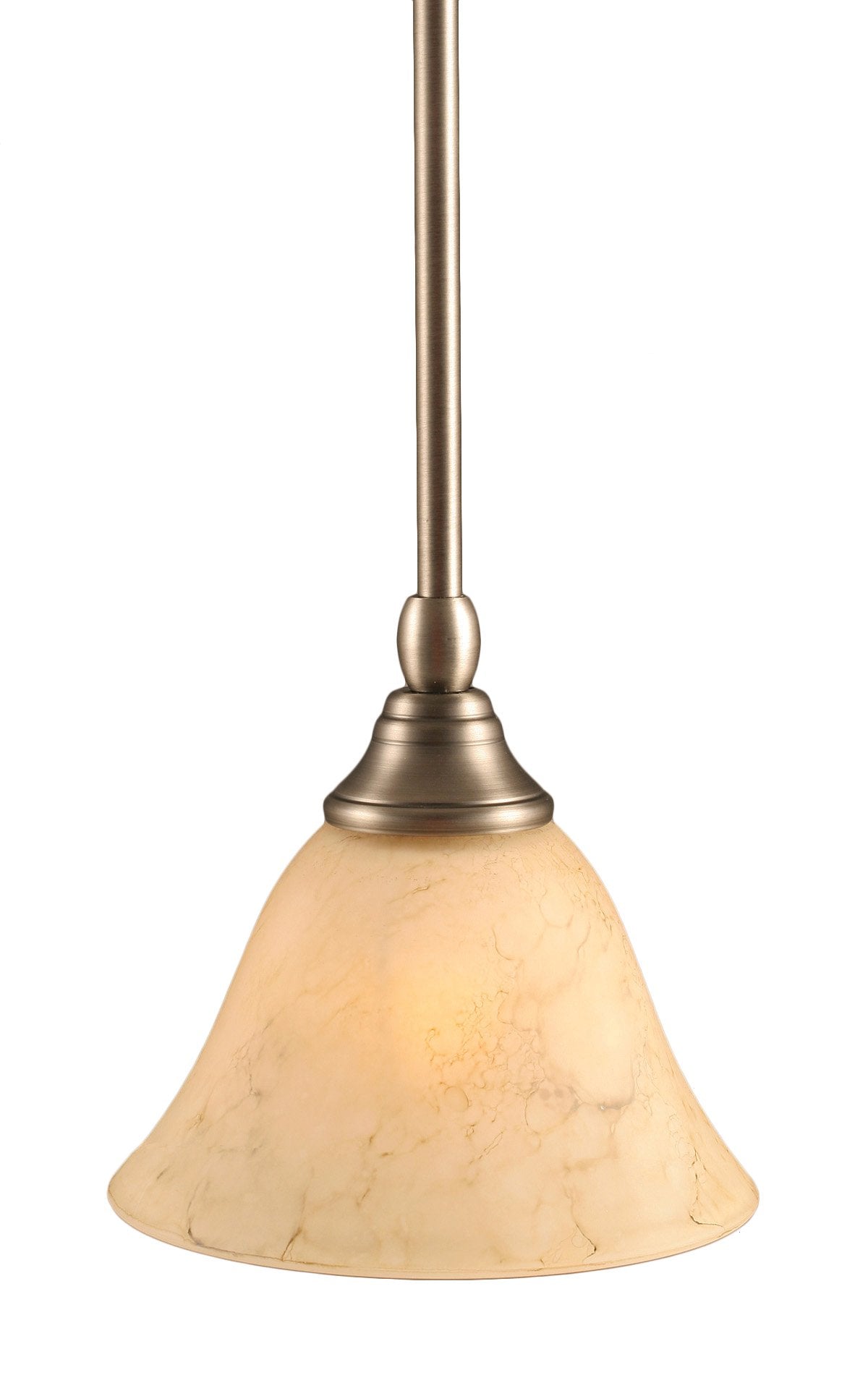 Toltech Lighting 23-Bn-508 7-Inch Stem Mini-Pendant Light Brushed Nickel Finish With Italian Bubble Glass