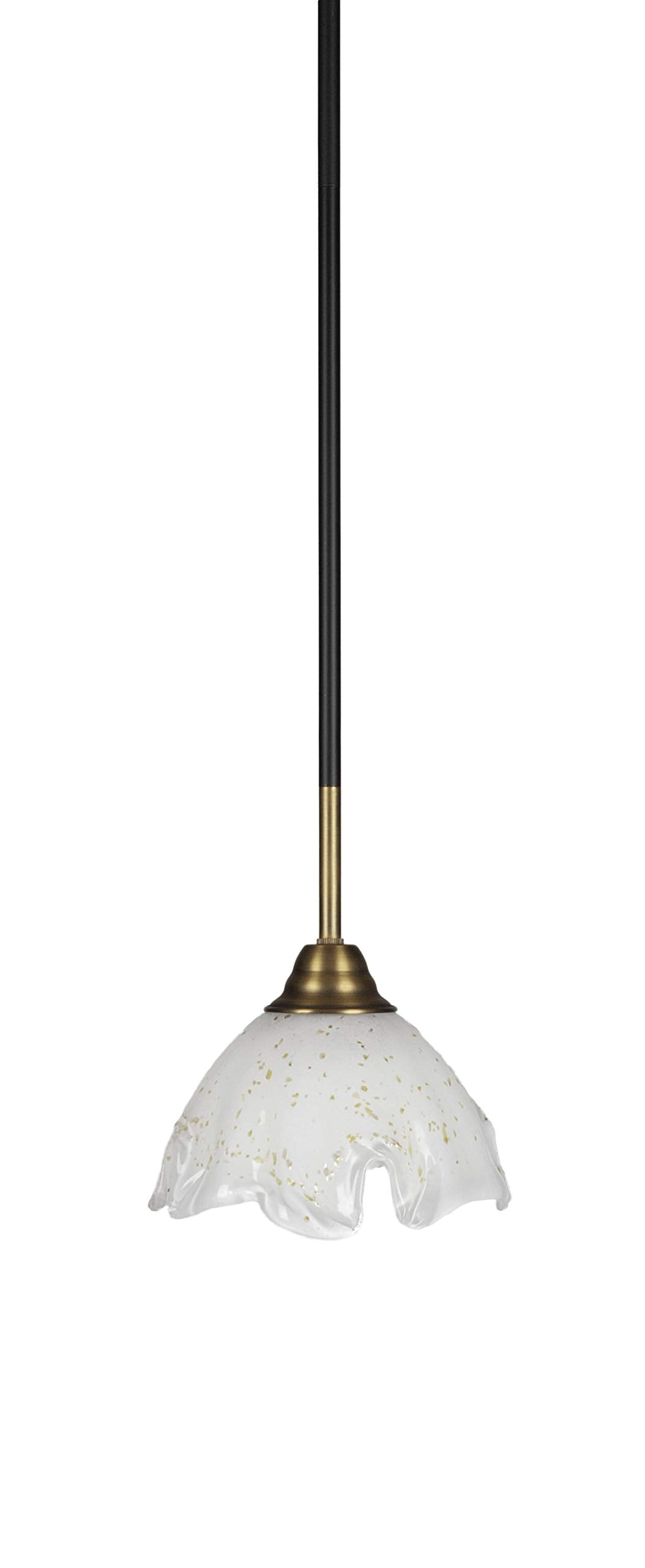 Toltec Lighting Paramount 1 Light Mini Pendant in Matte Black & Brass (3401-MBBR-755)