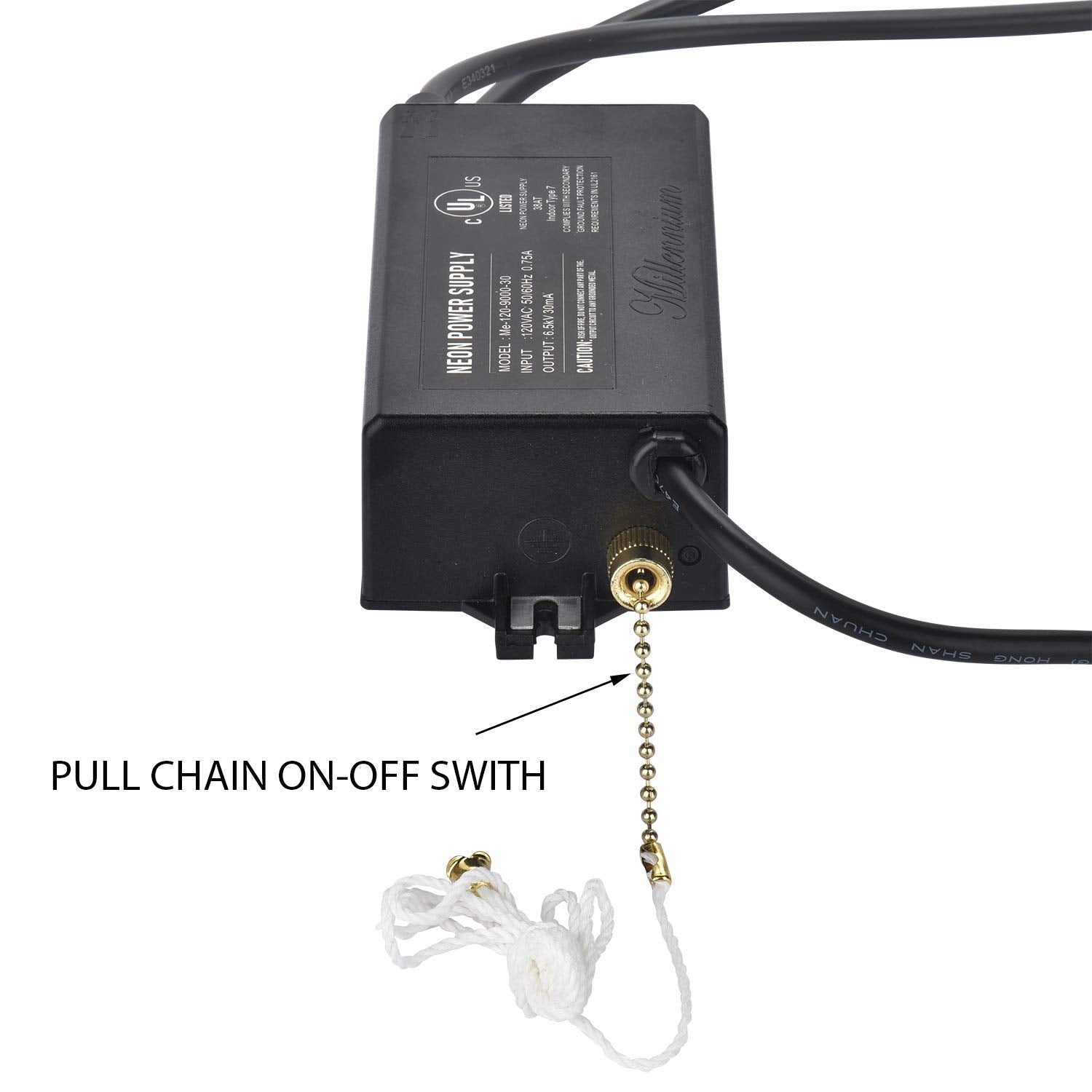SGTD UL 6.5KV Neon Sign Transformer Power Supply 120V AC 50/60HZ 127x67x40mm Black