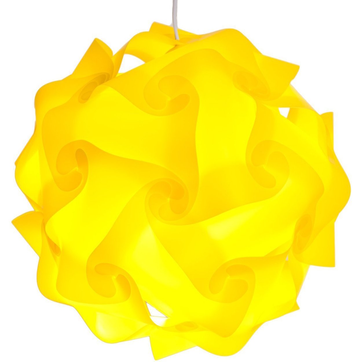 Lightingsky Diy Iq Jigsaw Puzzle Lamp Shade Ceiling Pendant Lampshade Kit With 15 Feet Hanging Cord (Yellow, Xl-16 Inch)