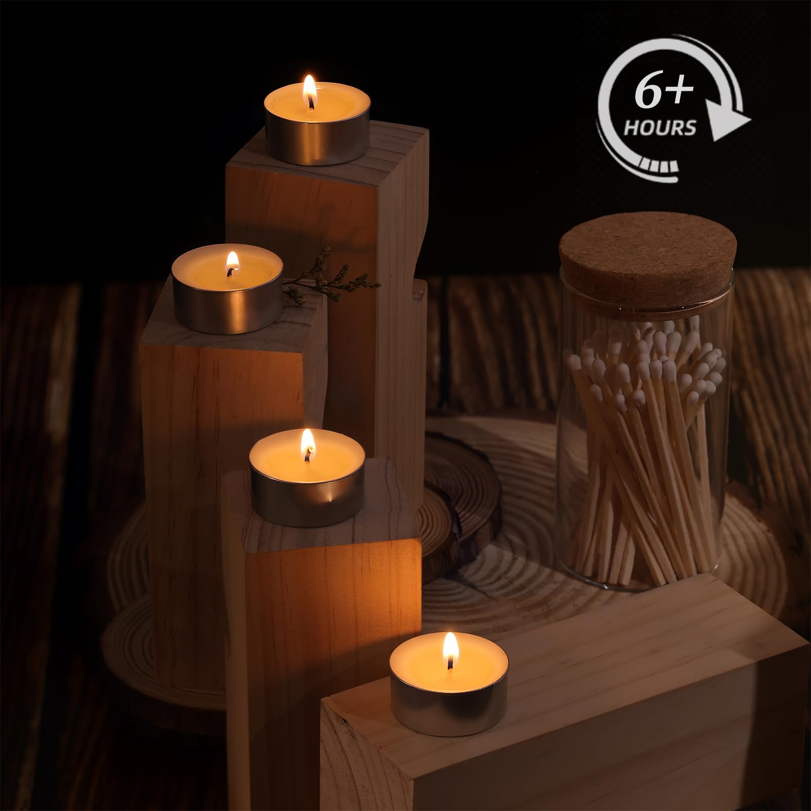 DEVI 6H Soy Wax White Tea Lights Candles 100 Pack Paraffin-Free, Soy Tealight Votive Candles Bulk-6 Hours Long Burning, Unscente