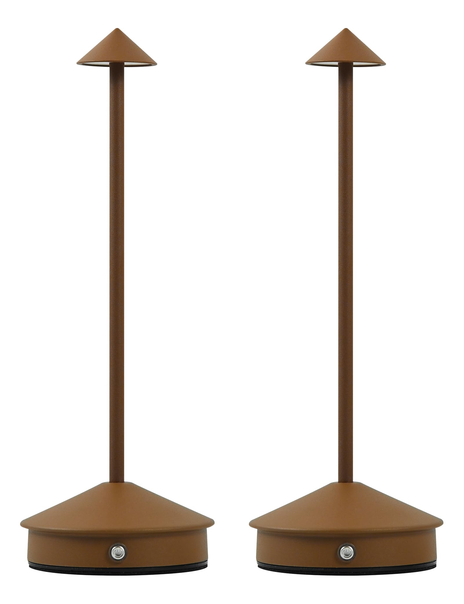 KROPTIB Cordless LED Desk Lamp Set of 2, Portable Waterproof Touch Dimmable, Brown, Model ttl-jj-br-2-n