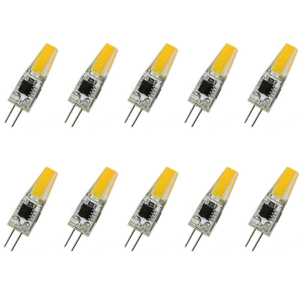 Omto G4 2W Led Cob 1505 110V Light Bulb 250Lm 360 Beam Angle Waterproof Halogen G4 20W Bi-Pin Base Led Replacement White 6000K (