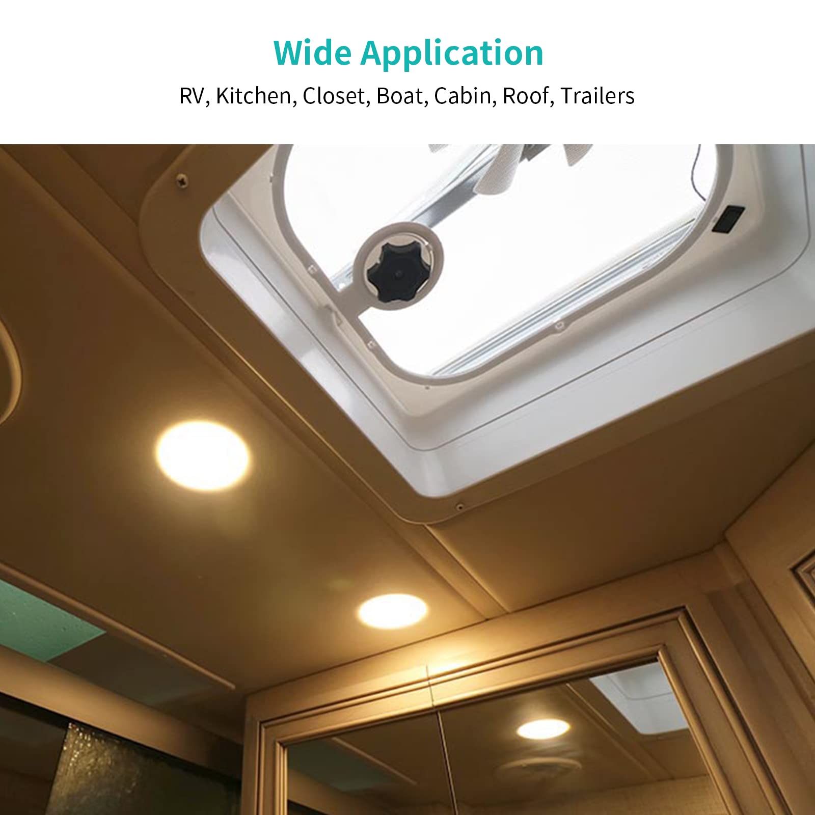 Rvzone 4.5 Inch Rv Led Ceiling Puck Light Rv Boat Interior Light Dc 12V Surface Mount Ceiling Dome Light, 4.5W Panel Downlight F
