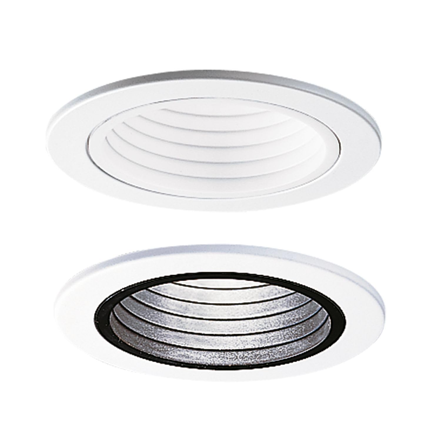 HALO E26 Series 4 in. White Recessed Ceiling Light Plastic Step Baffle with White Trim Ring