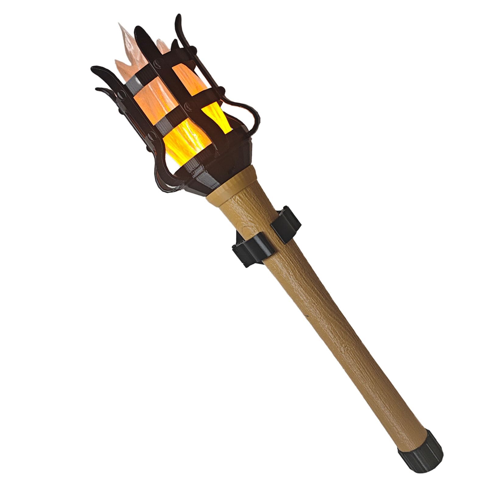 TCGADVN Medieval Handheld Torch Prop LED Light,Realistic Flame Torch for Games Sports Competitions Themed Party,Resin Lampshade 