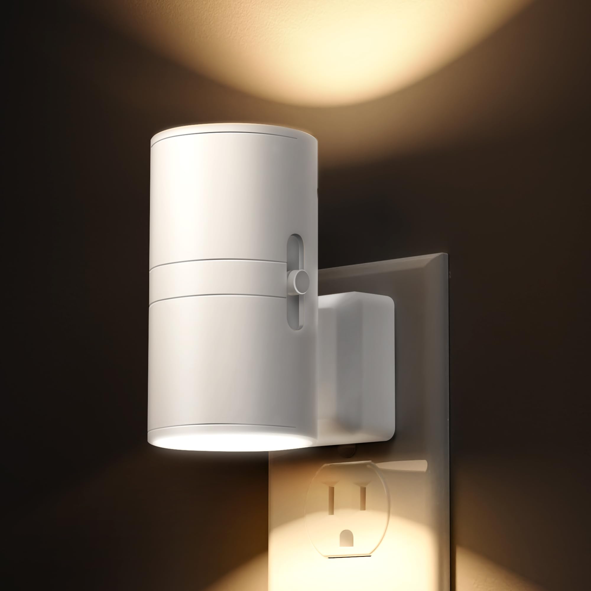 L LOHAS LED Night Light, Soft White 3000K, Dimmable, Light Sensor, 2 Pack, Model GY-063-02-WH-US-2, Plug-in for