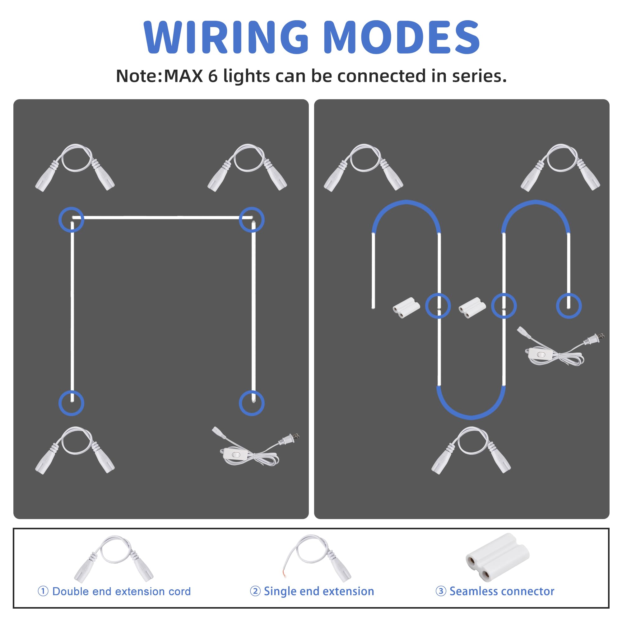 Hykolity 2 Pack Led Shop Light 4Ft, T5 Integrated Single Fixture, 22W, 2200Lm, 6500K Super Bright White, Linkable Shop Light, Ut