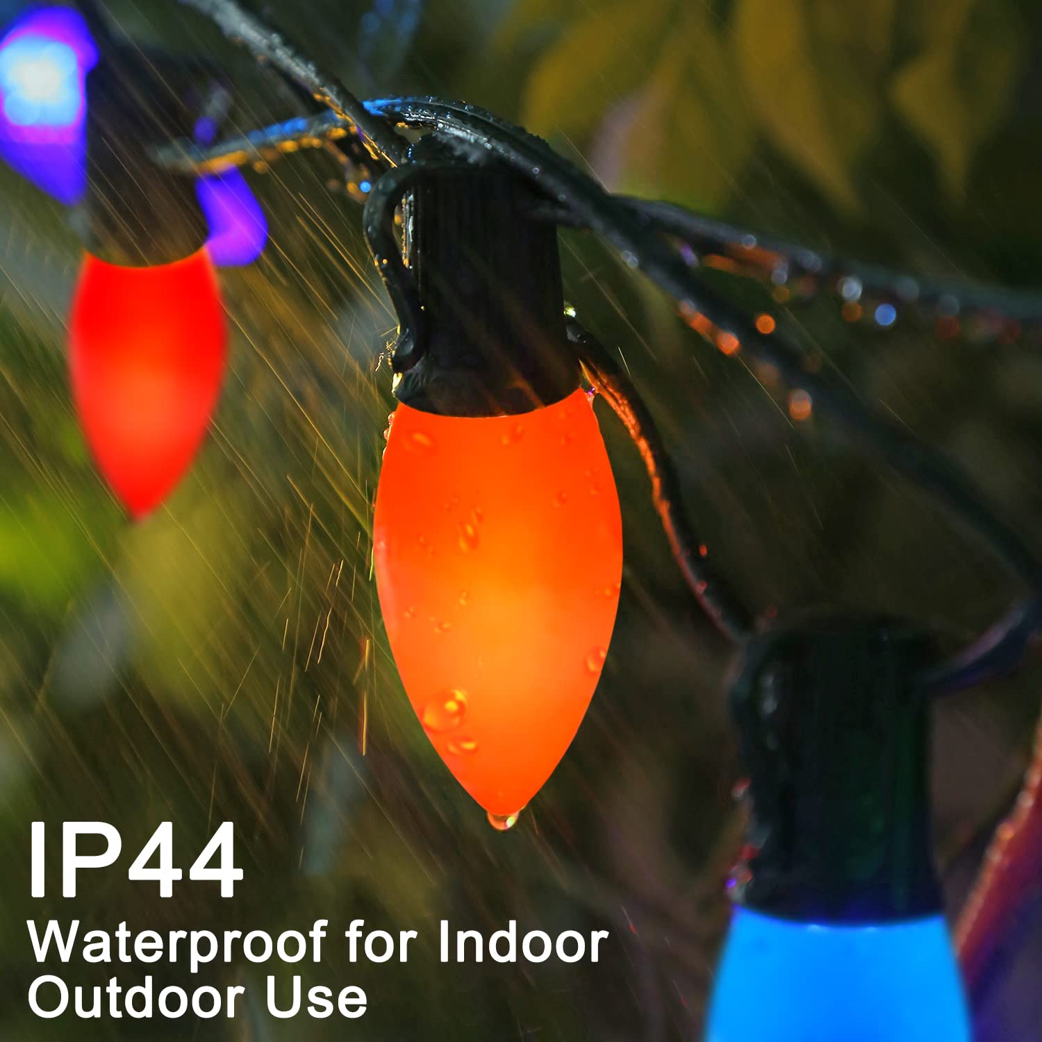 Pasuto C7 Christmas Replacement Bulbs, 25 Pack Multicolor Ceramic Light Bulbs For Christmas Outdoor Indoor String Lights, E12/C7