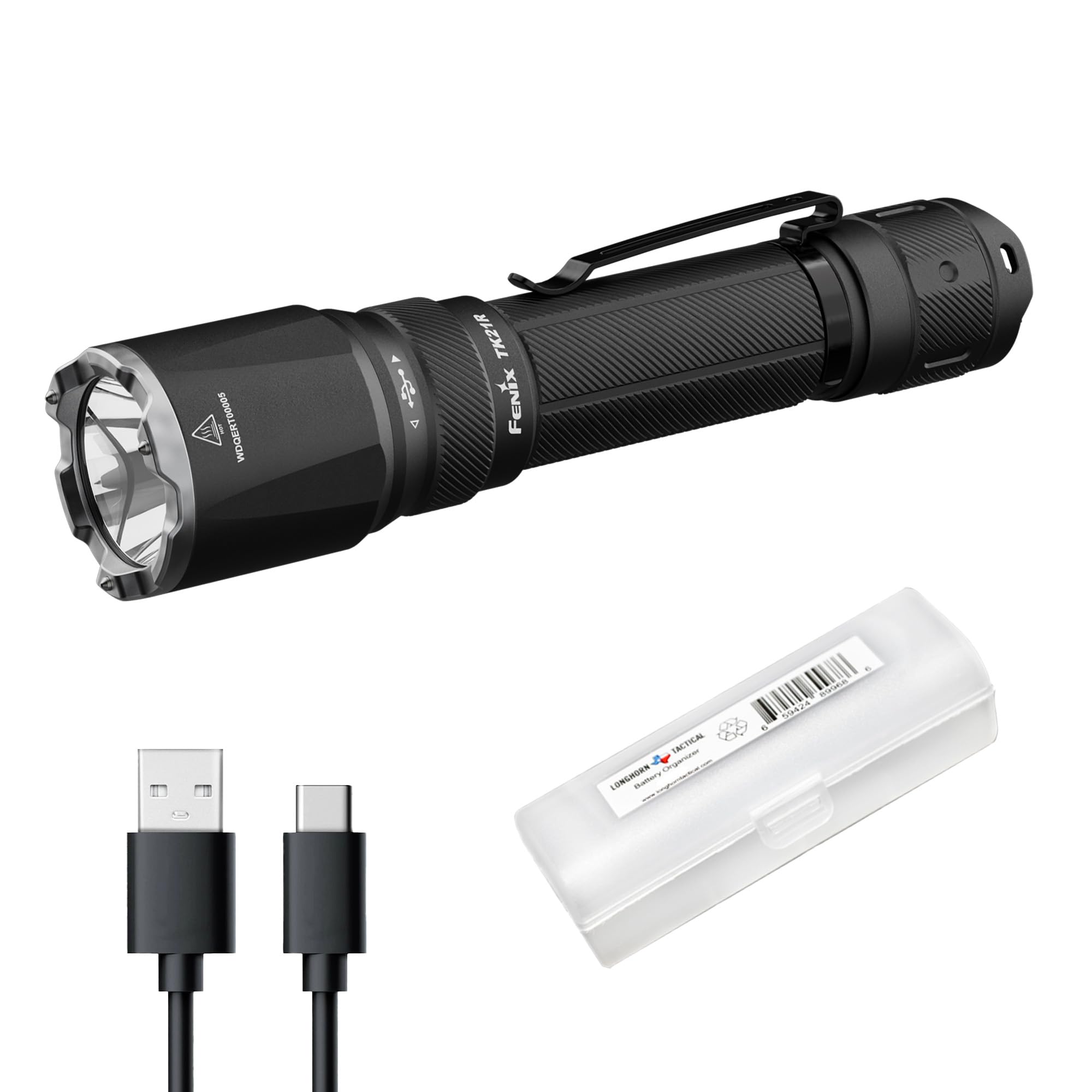Fenix TK21R Tactical Flashlight, 3600 Lumens High Lumen USB-C Rechargeable Fast Charging Compact Waterproof Single Hand Operatio
