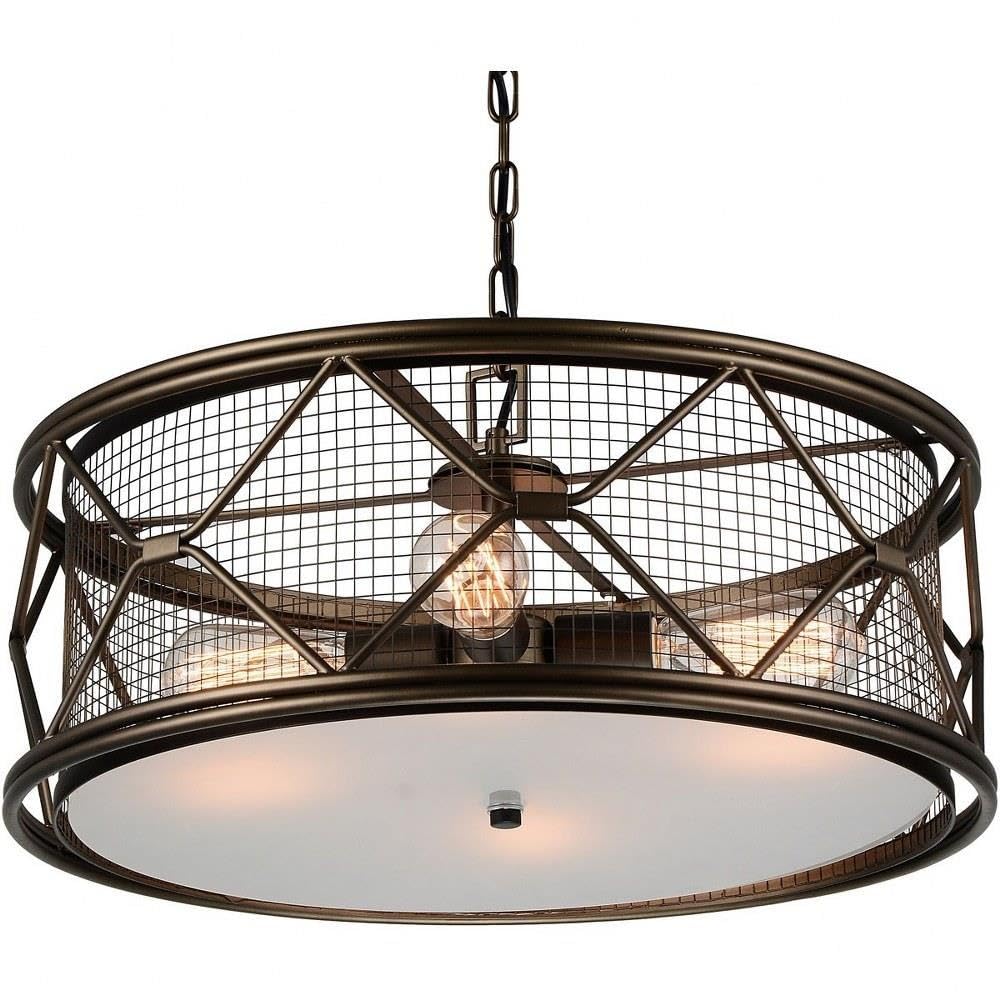 Cwi Lighting Kali 4-Light Farmhouse Metal Chandelier, Light Brown Finish, Stylish Home Decor