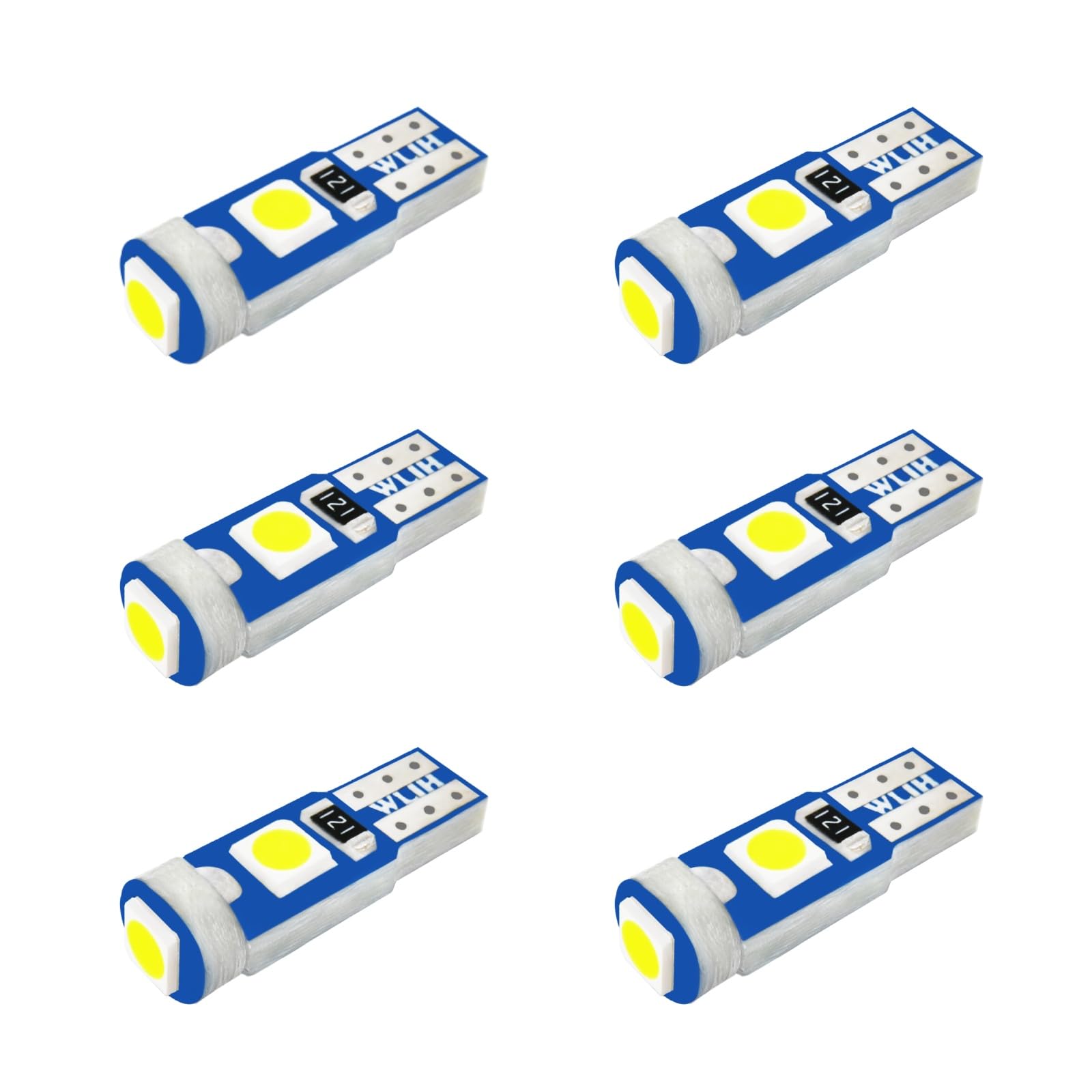Wljh 6X T5 Ed Wedge Bulbs Canbus Error Free 74 73 17 Extremely Bright White 3030 Chipsets For Auto Car Led Gauge Cluster Dashboard Light Lamp Instrument Panel Indicators