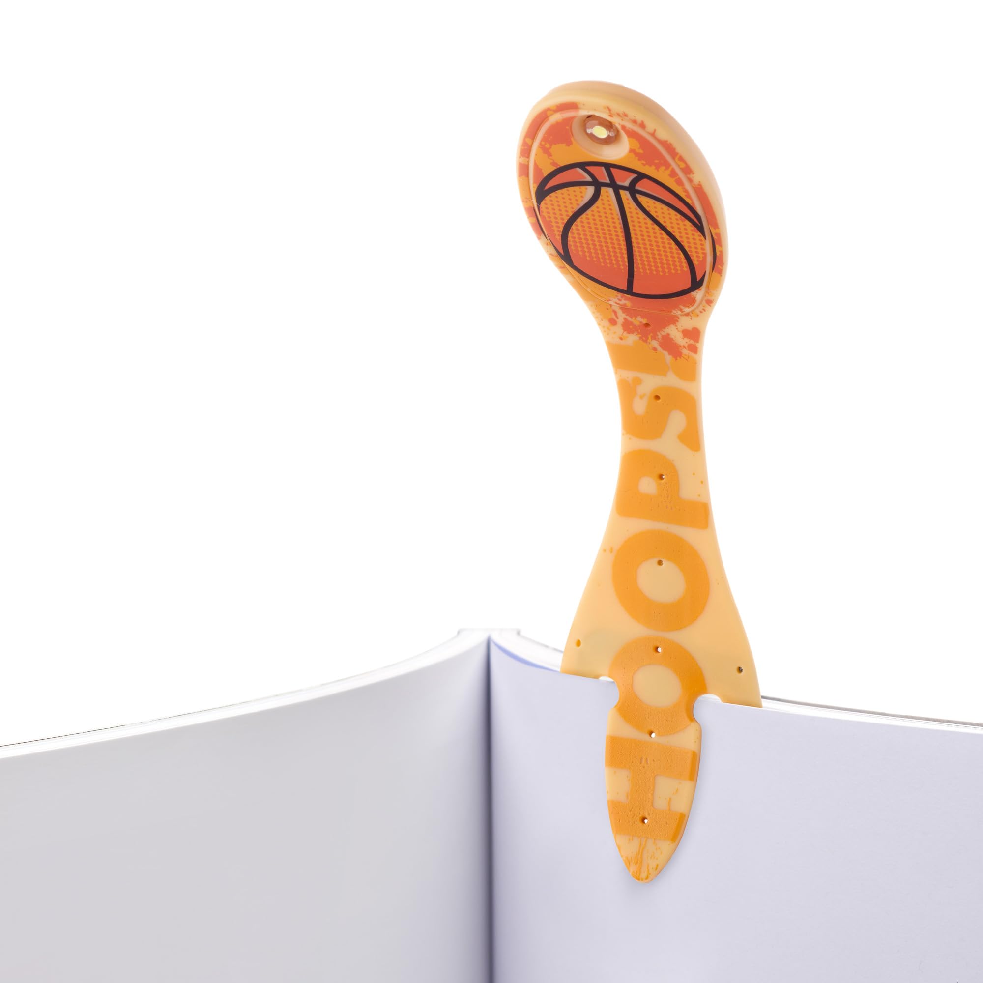 Gifts for Readers & Writers Flexilight 2-in-1 LED Book Light - Clip-On Bookmark, Battery Operated, Portable, Plastic, Basketball Color