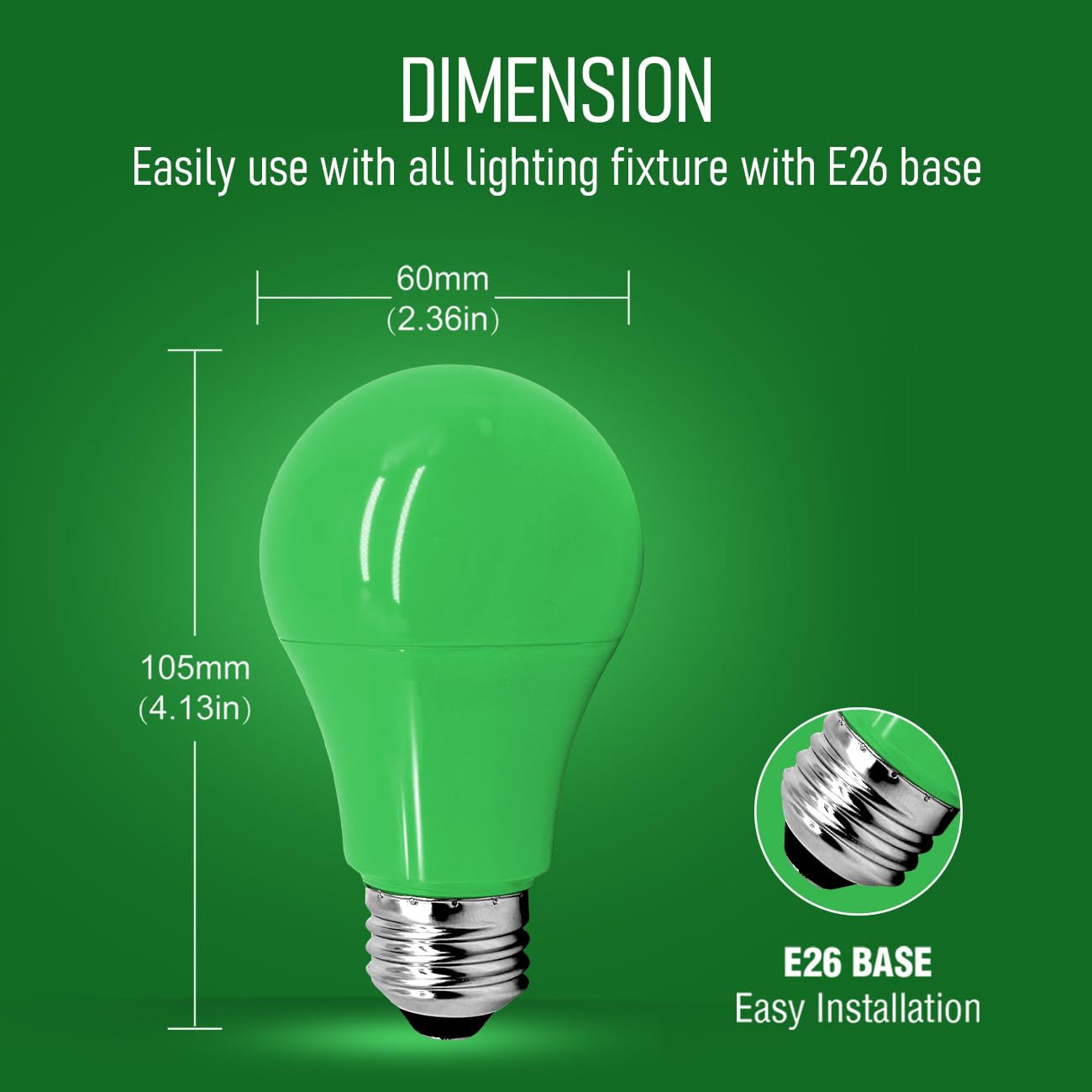 12 Pack Green Light Bulbs A19 7W (60W Equivalent), E26 Red Led Lights For Holiday Lighting, Porch, Party, Bar Ambiance Decor, Ha
