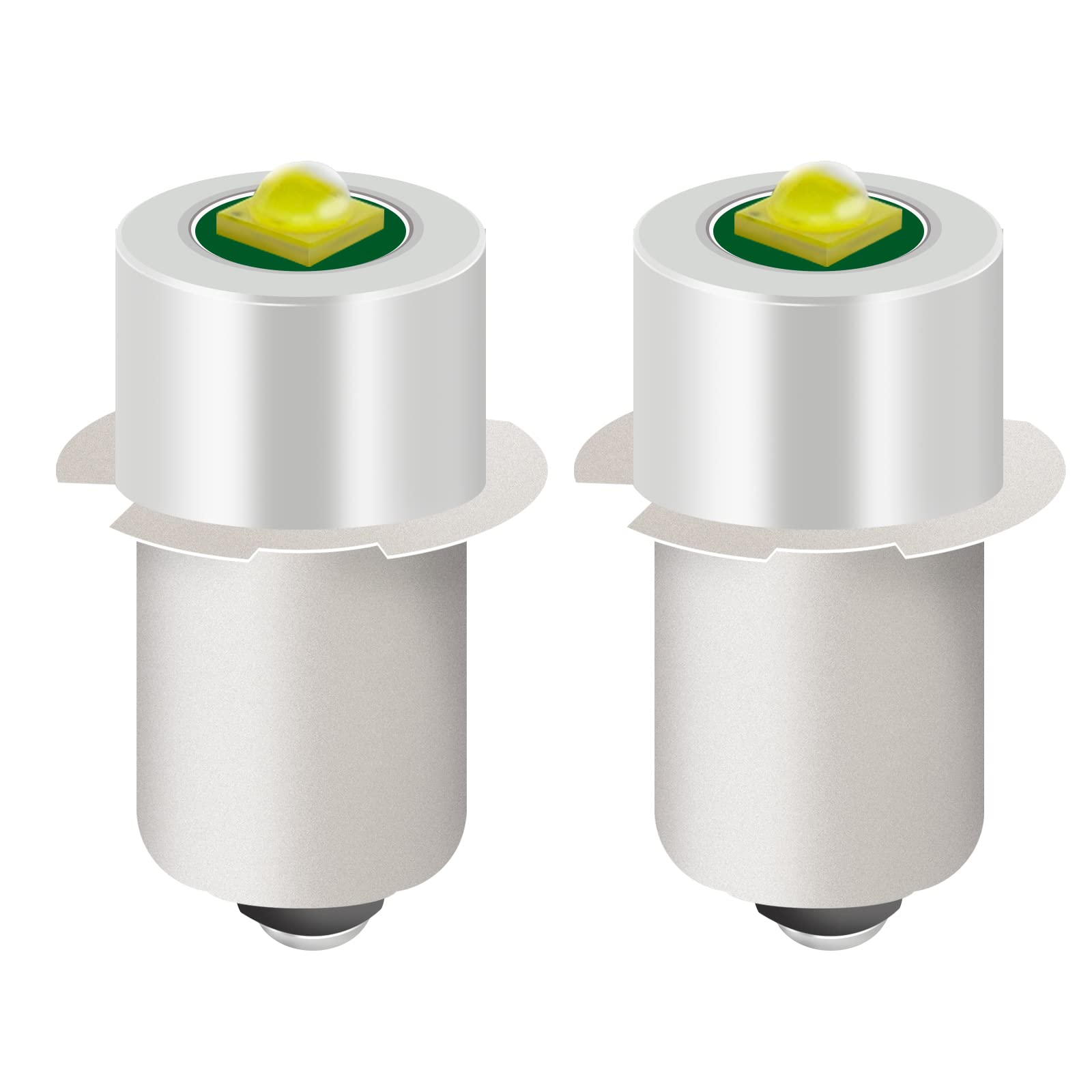 Yafiygi 2 Pack Led Flashlight Replacement Bulb With 18V 12V 19.2V 6-24 Volt And 3W 247Lm And Pr2 P13.5S Led Conversion Kit Compa