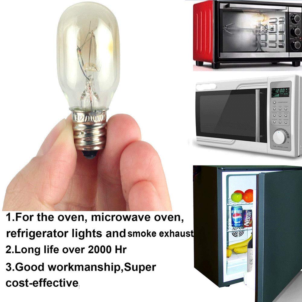 Lxcom Lighting 10W T20 Salt Lamp Bulbs, Warm White E12 Base, 8 Pack For Microwave Ovens