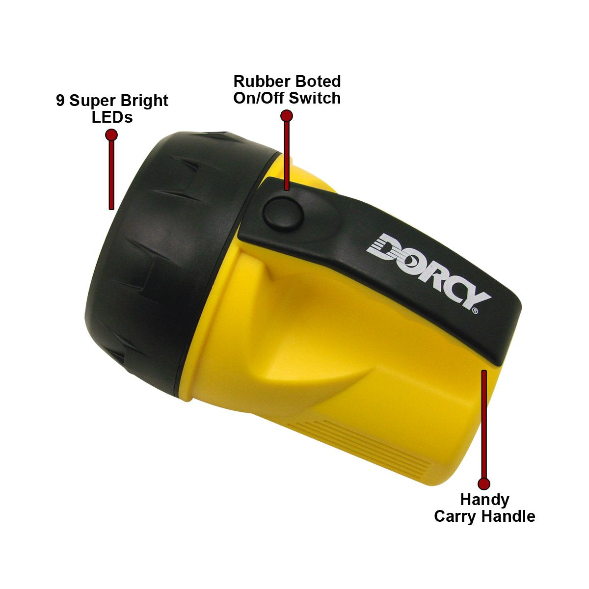 Dorcy Handheld Flashlight/Spot Light, Assorted Colors, Small Size - Model 41-1047, Perfect for Outdoor and Emergency Use