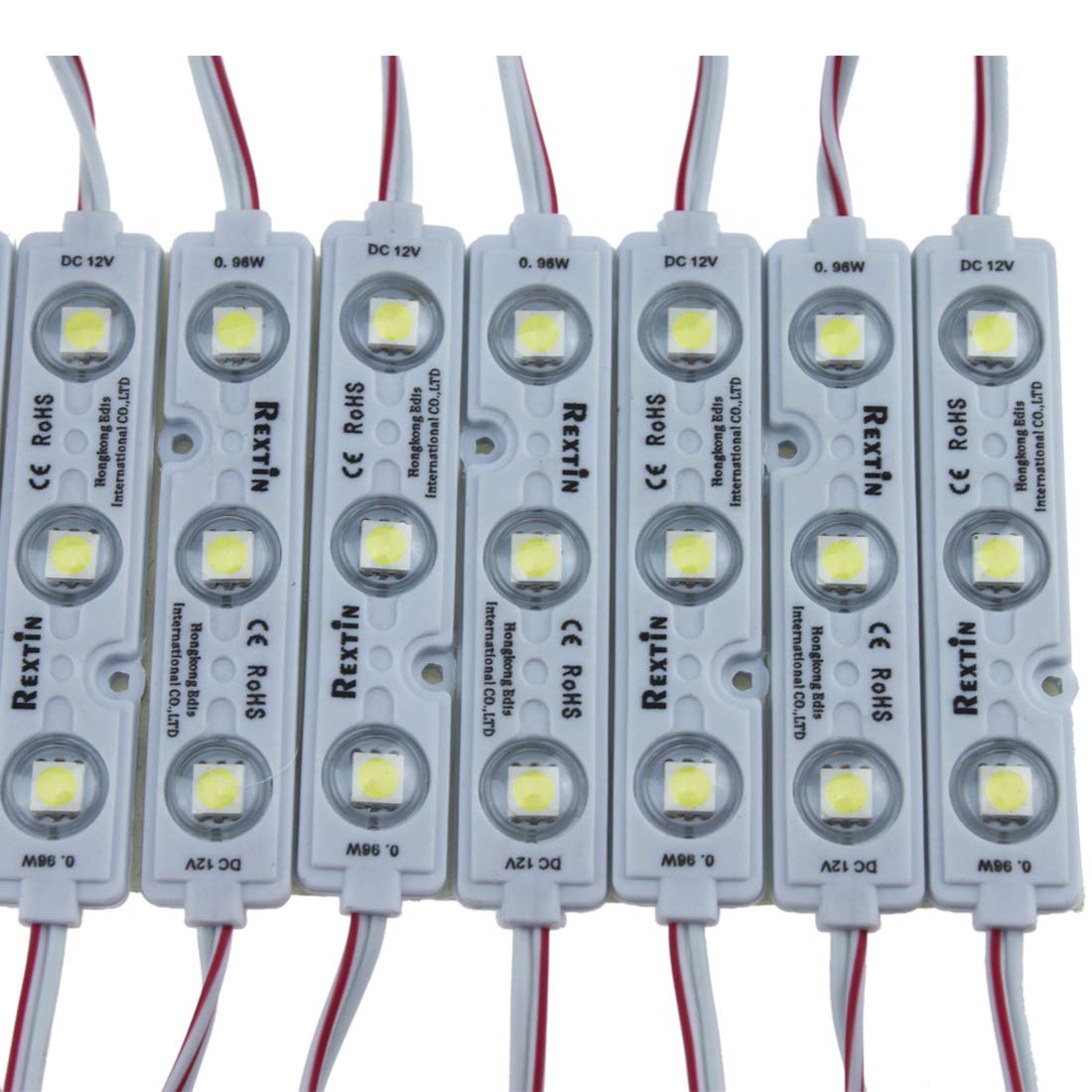 Rextin Super Bright 200Pcs 3 Led Module Red 5050 Smd 66-72Lm Each Module Waterproof Decorative Light For Letter Sign Advertising