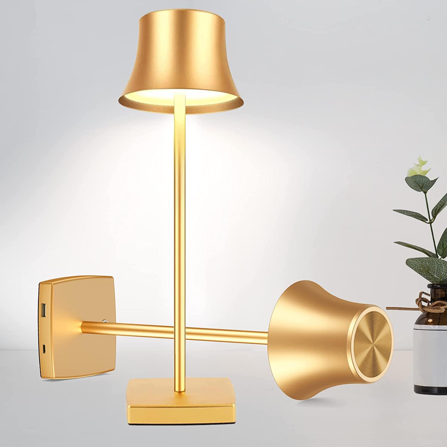 Shangcai Led Desk Lamp Cordless Table Light, Rechargeable Battery Powered 3 Levels Brightness Dimmable For Outdoor Modern Restau