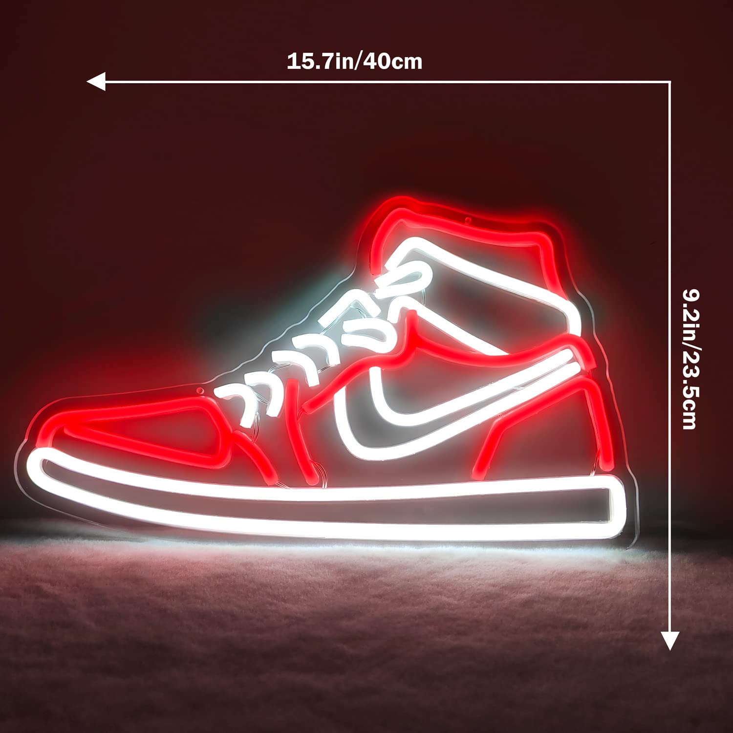 JianJung Neon Sign Sports Shoe Wall Decor, Dimmable LED Light, Multicolor, 15.7Lin x 9.2Win, Acrylic