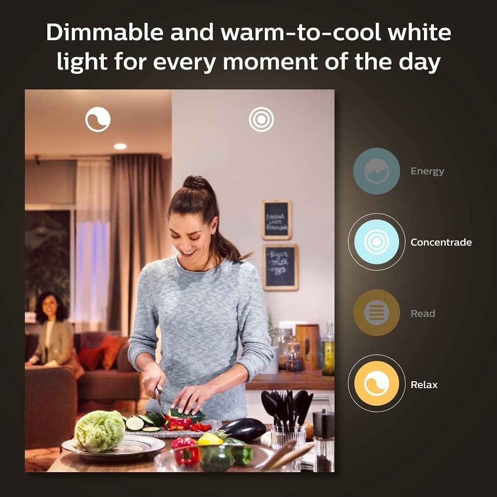 Philips Hue Smart Bulb, 1100 Lumens, Bluetooth & Zigbee, 2 Count, White & Color Ambiance, Model 563361
