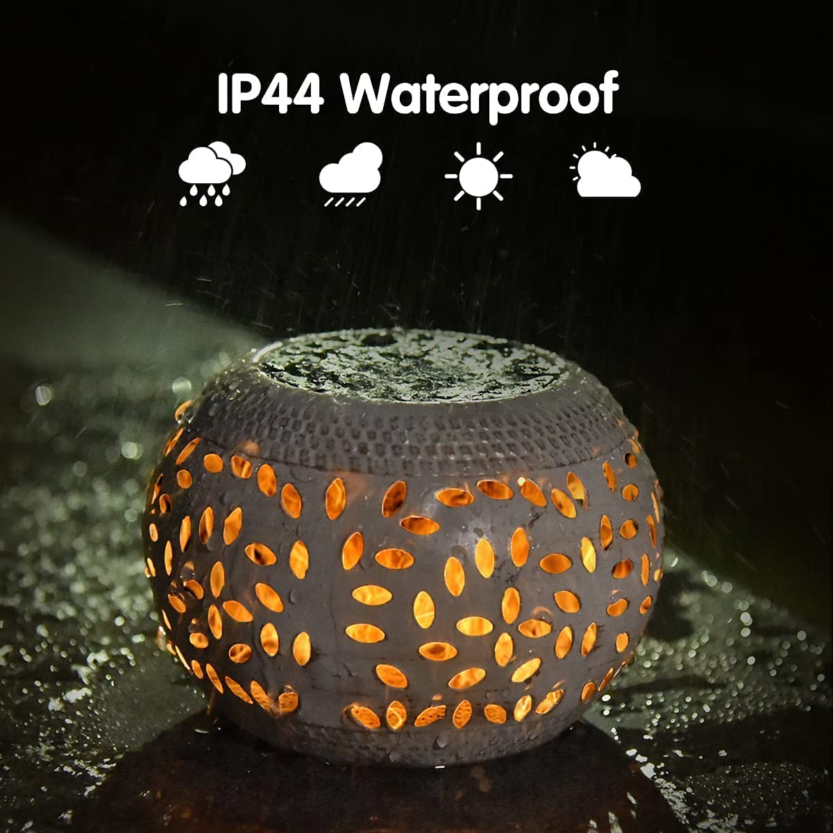 Pearlstar Solar Table Light - Waterproof Flickering Flame Lamp, Metal, Multicolor, 2 Pack for Outdoor, Patio, Garden, Yard