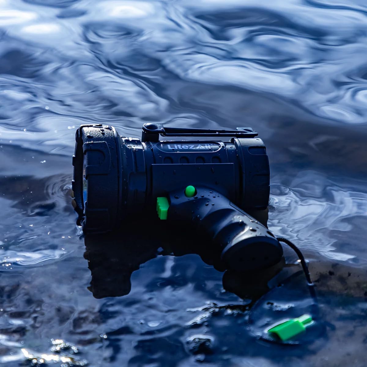 LitezAll ULTAC3 Rechargeable Spotlight - 1000 Lumen Handheld, USB-C Charging, IPX7 Weather Resistant, Black, Model 28332
