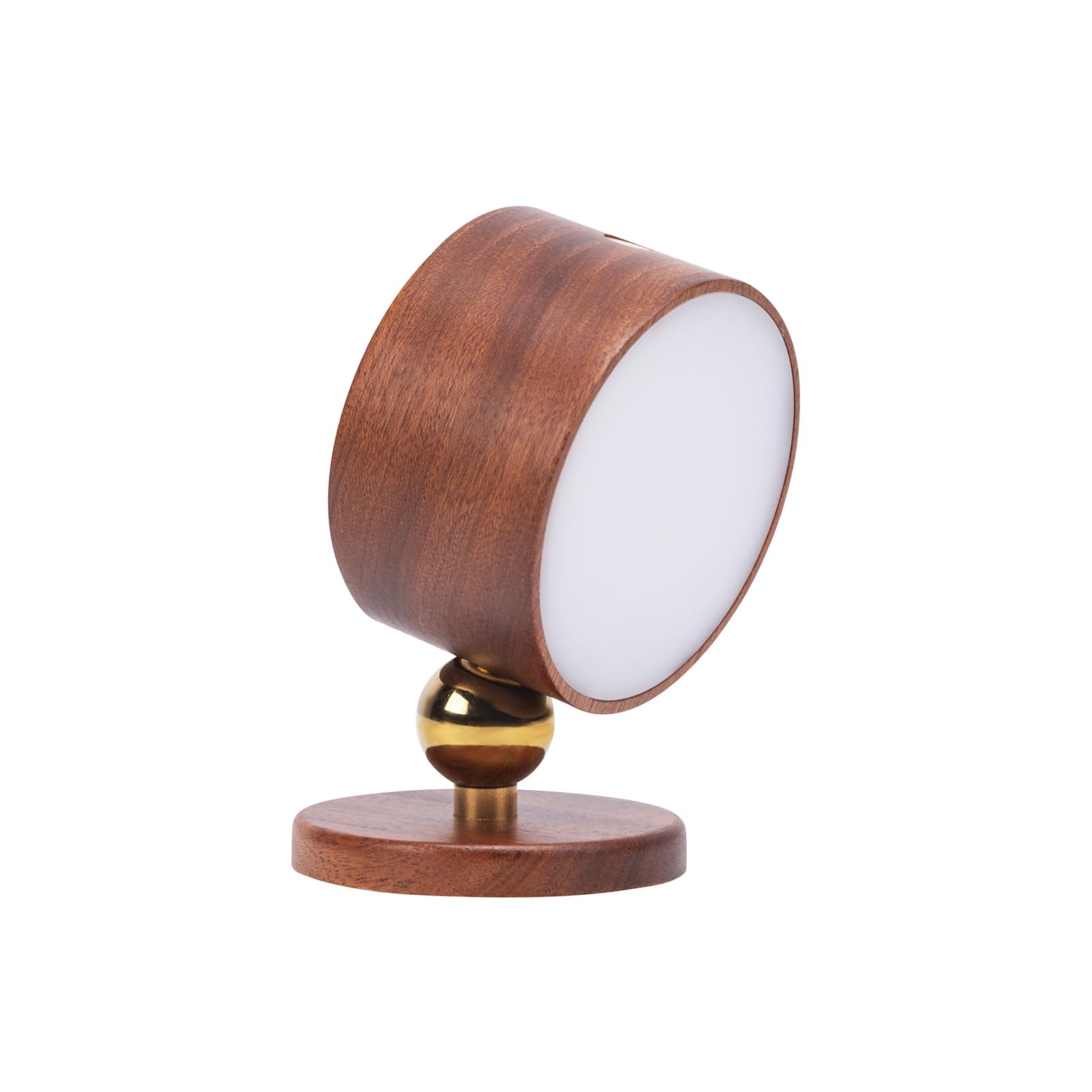 HBGFHG Wooden LED Wall Sconce, Dimmable & Rotatable, Rechargeable, Battery Operated, Sapele Wood, Model NO-HB01300