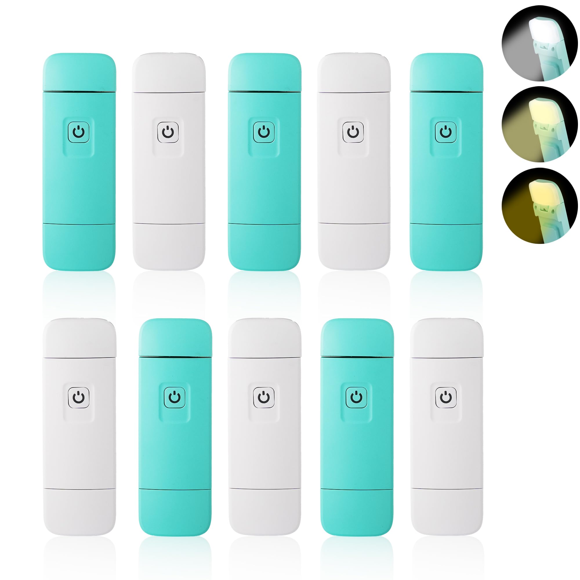KunHe 10 Pack USB Rechargeable Clip-on Book Lamp for Night Reading - Kids & Adults, Perfect for Book Lovers & Christmas Gifts