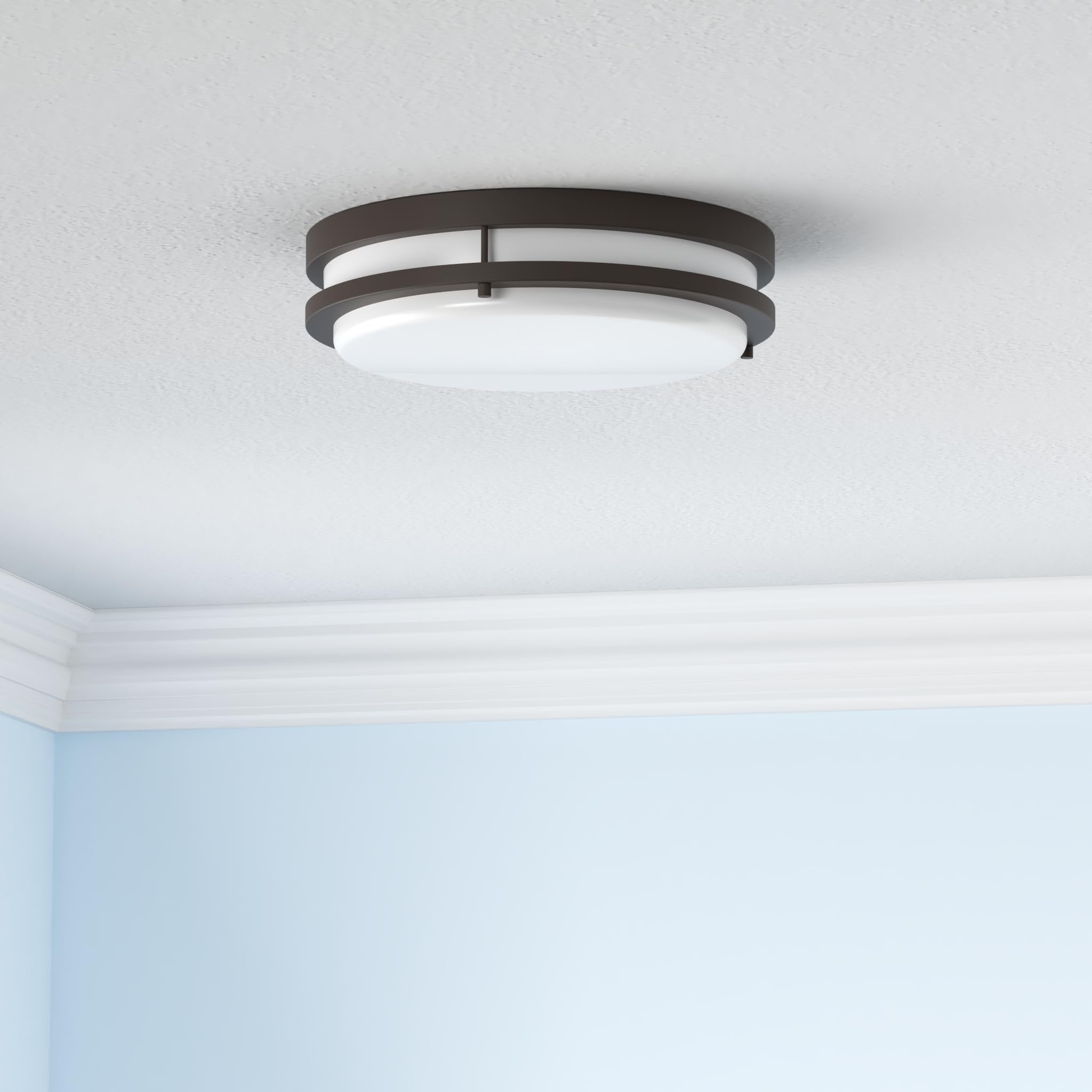 Good Earth Lighting Gel Jordan 14 In. Led Flush Mount Lt Bronze, Dimmable, 1700 Lumen, 3000K, 50,000 Hour Rated Lamp Life