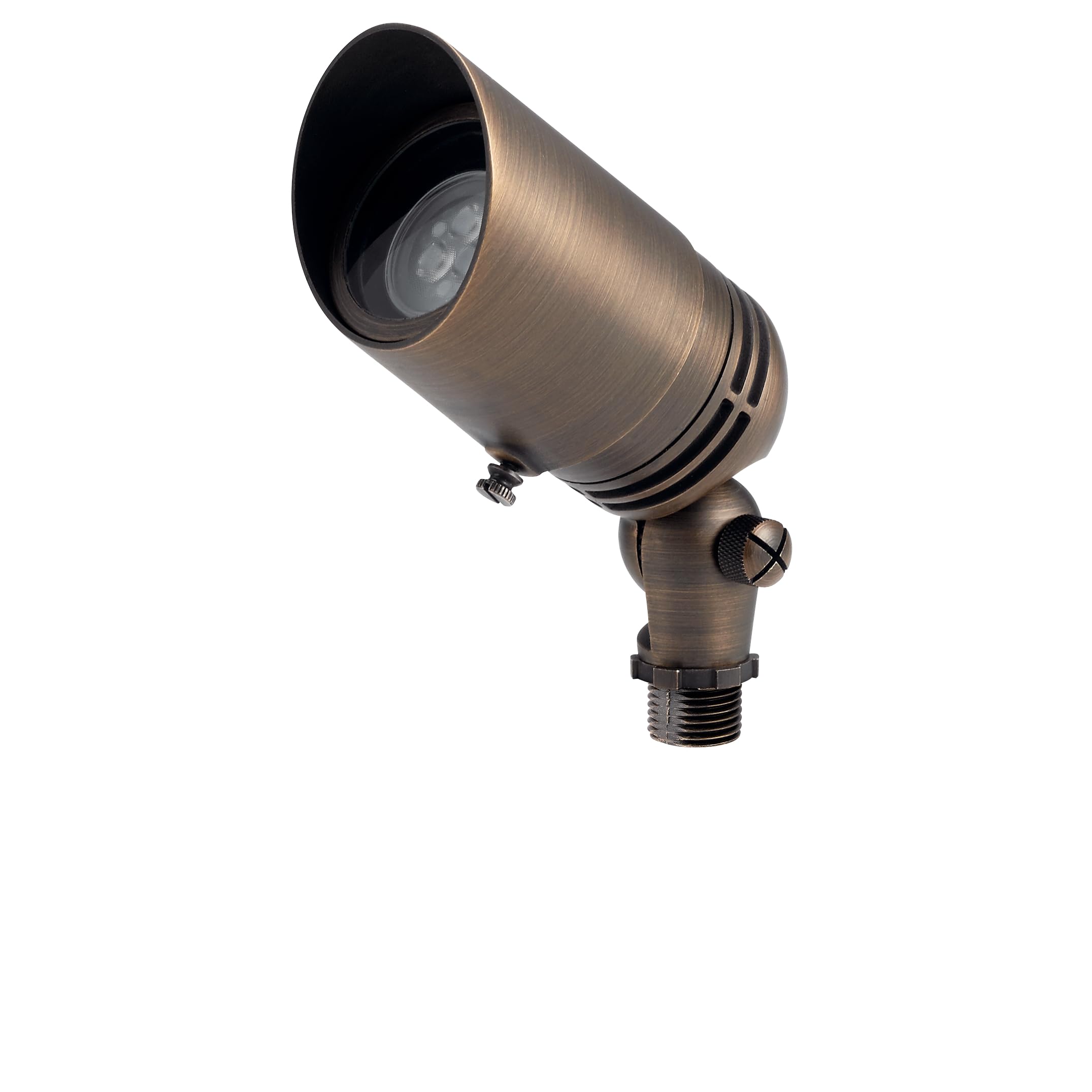 Kichler 12V MR-16 Adjustable Cowl Brass Accent Light in Centennial Brass, Directional Landscape Light Fixture, 15485CBR, (2.5 W 