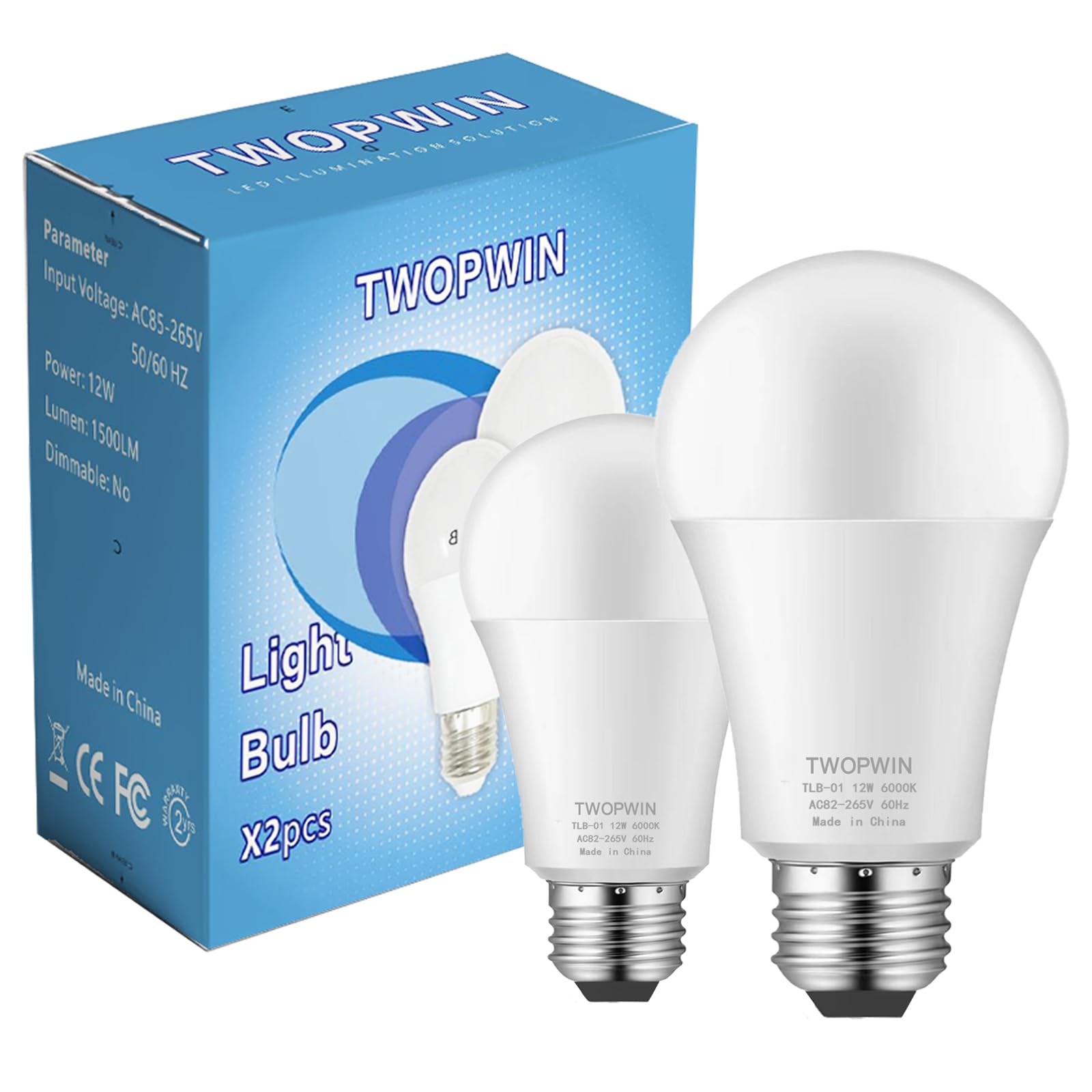 Twopwin Garage Door Opener Light Bulbs, 12W High Brightness 1500Lm, Minimize Interference Led Light Bulbs For Garage Door Opener
