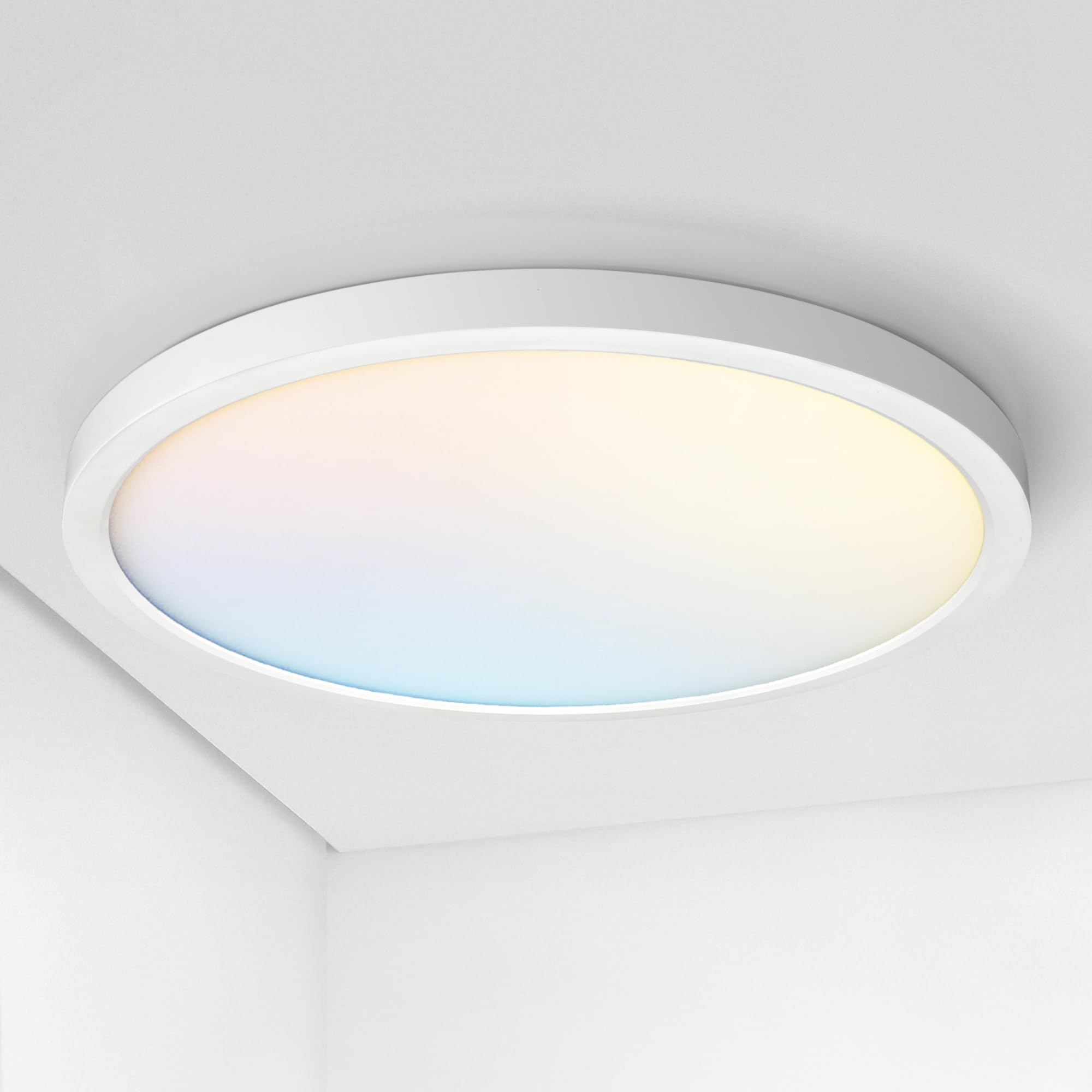 ASD LED Flush Mount Ceiling Light 38W 2700LM Dimmable 24in Round White Model A-MPR-24D38WH