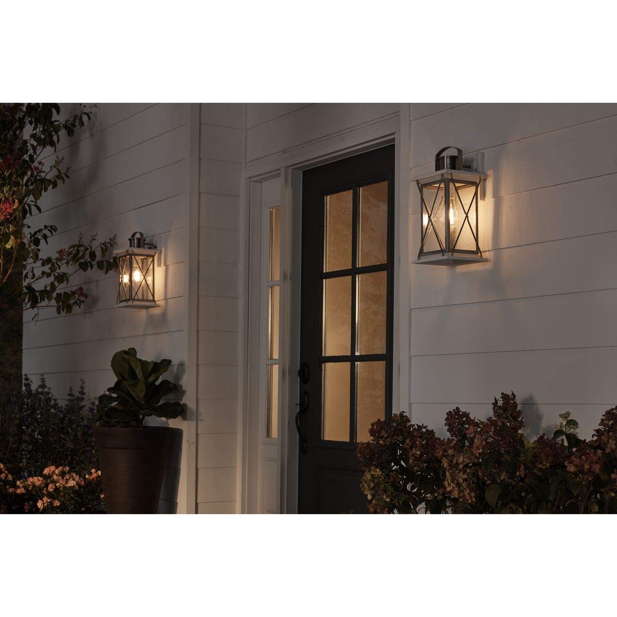 Progress Lighting Barlowe 1-Light Outdoor Wall Lantern, Stainless Steel, Clear Seeded Glass, Gray, Model P560157-135
