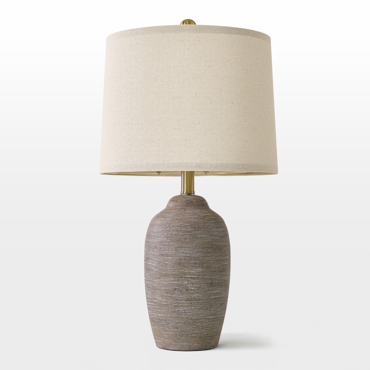 USumkky Ceramic Table Lamp - 24.5" Vintage Rustic Lighting in Purple-Grey for Bedroom & Living Room - Model 1234