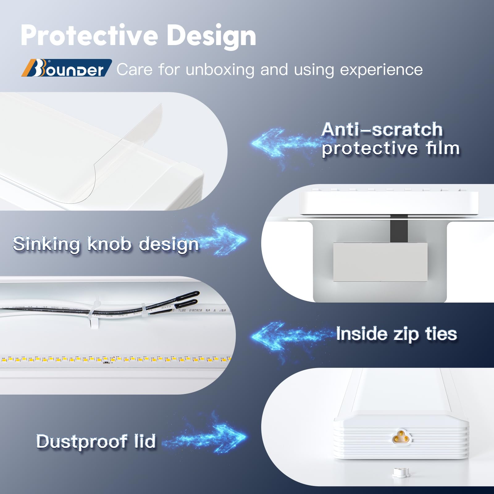 Bbounder 4Ft Led Wraparound Light, 3Cct 4000K/5000K/6500K,
