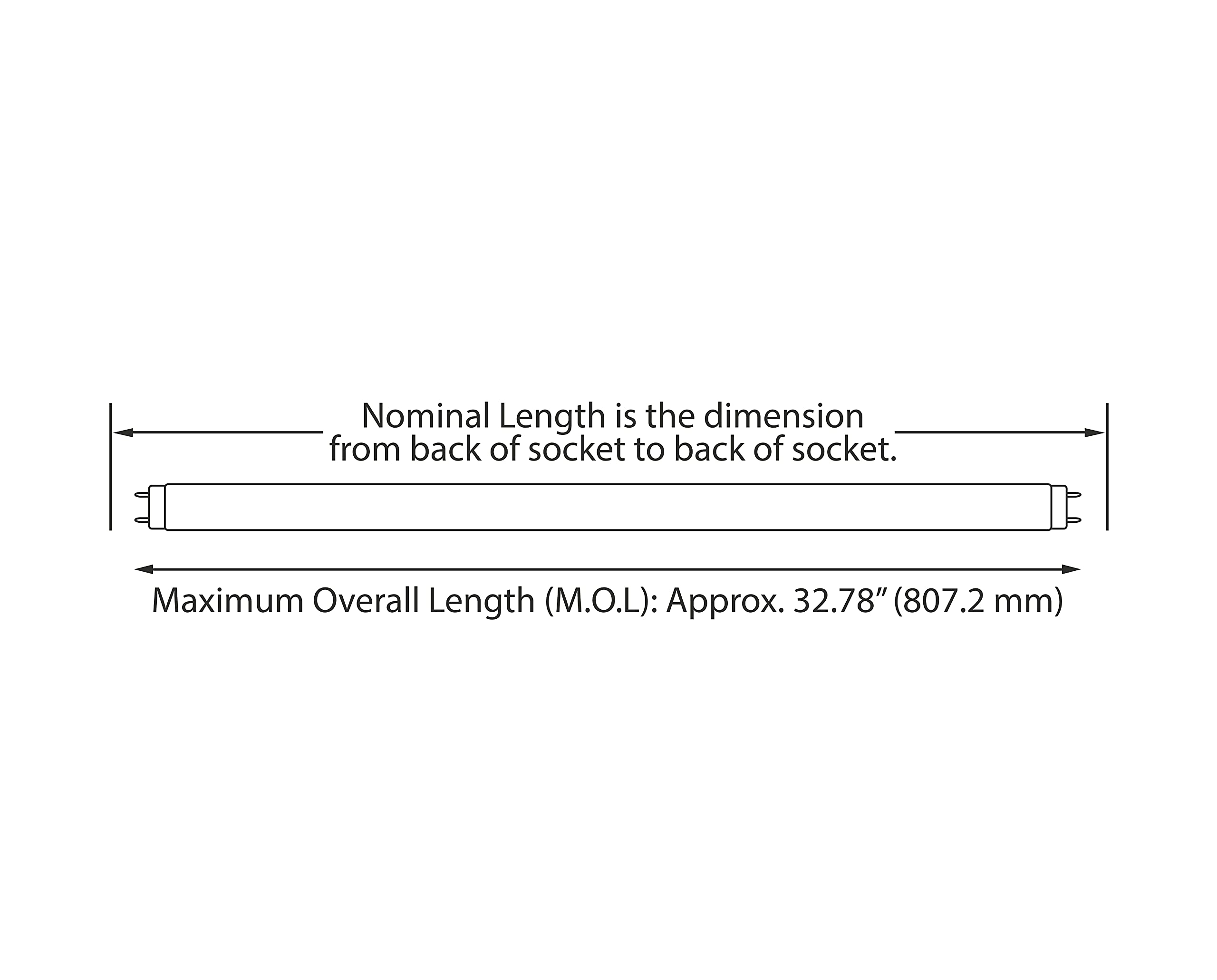 Nyll 33&quot; Plug & Play Led Tube - Daylight 6000K, 25W Fluorescent Replacement, Ballast