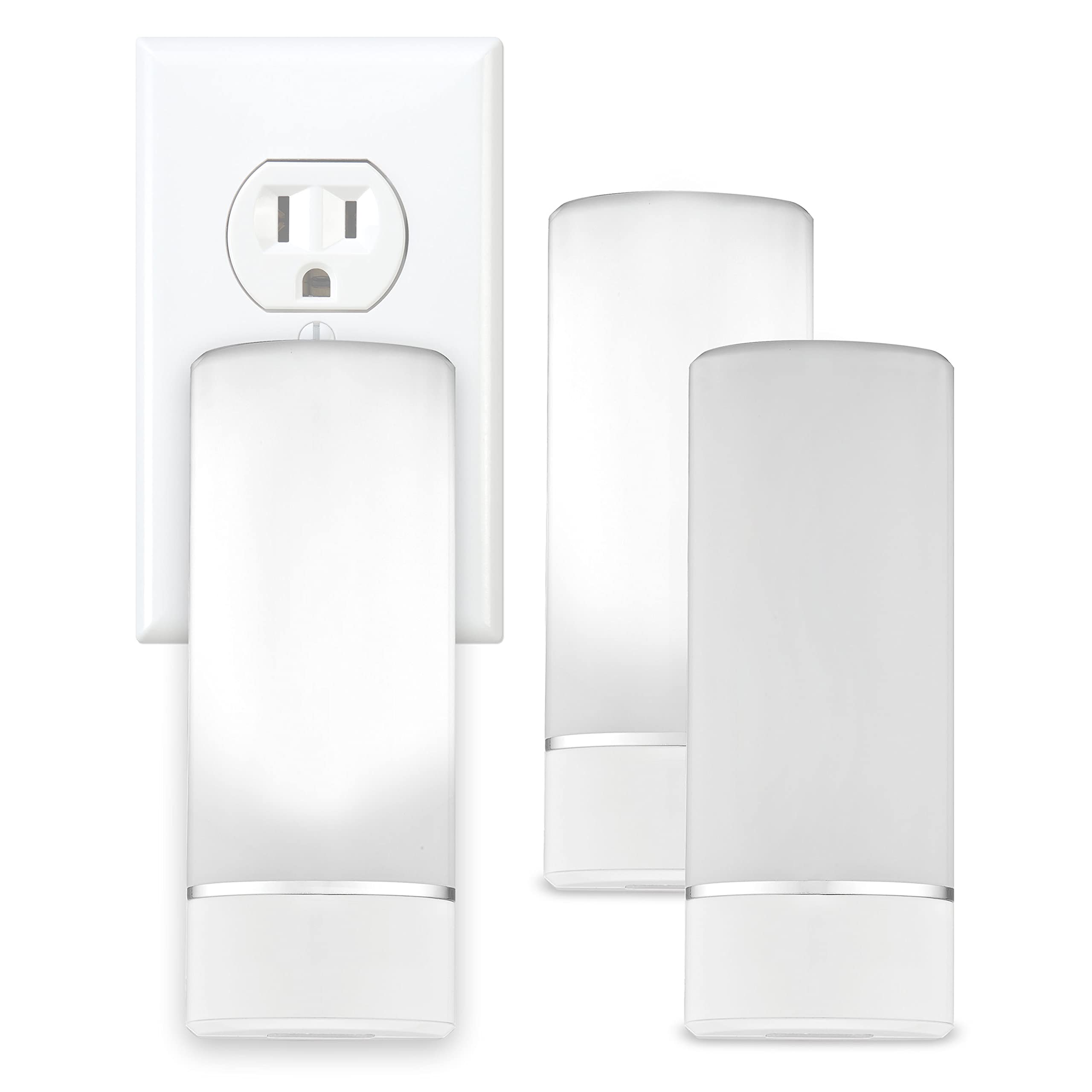 Sunbeam 3-Pack Emergency Night Lights, 5-In-1 Multi-Color Led, Dusk To Dawn, Motion Sensor, Rechargeable, Blackouts, Foldable Plug