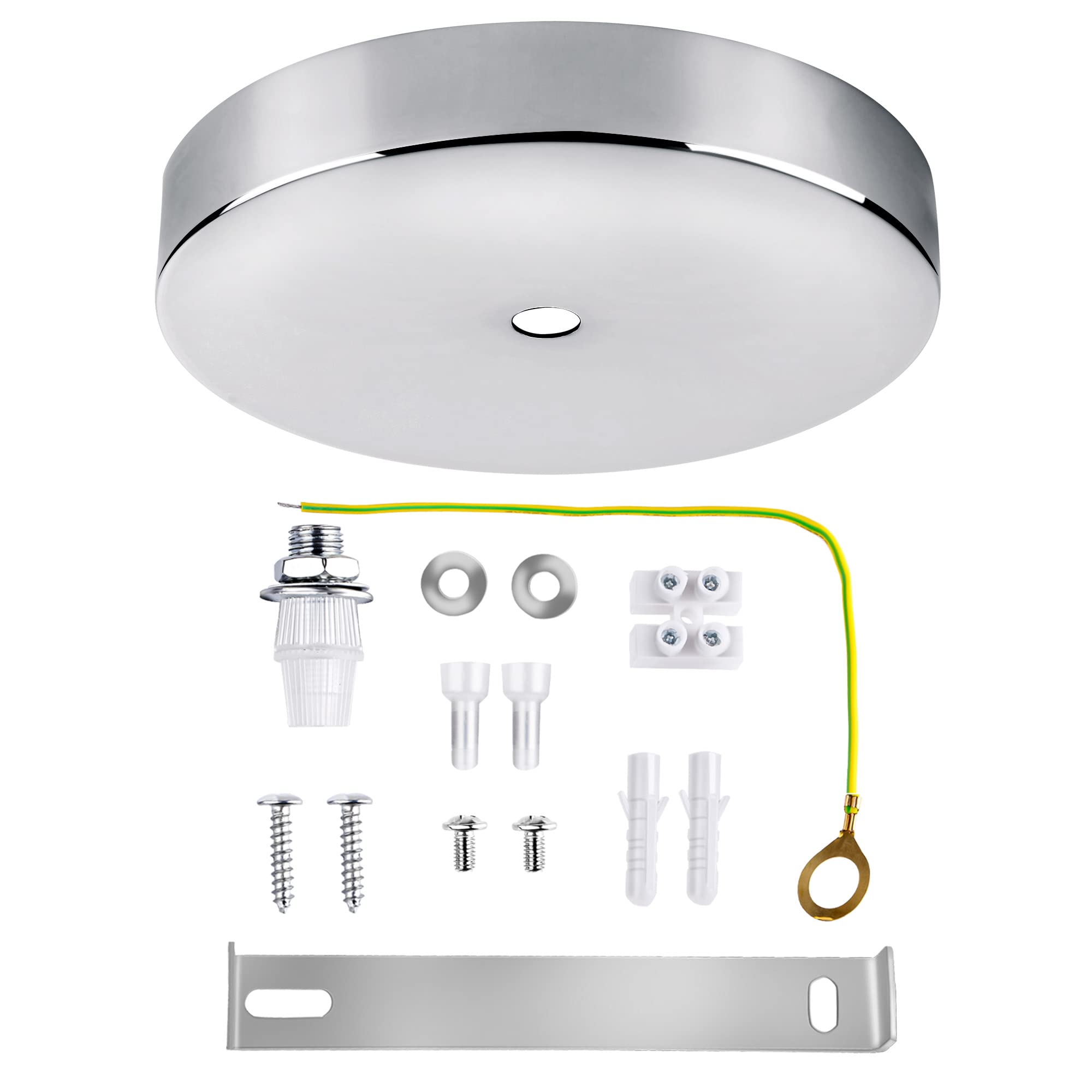 Arturesthome 4.7'' Silver Ceiling Canopy Light Kit Rewind Single Hole with Hardware,Ceiling Plate for Pendant Light or Chandelie