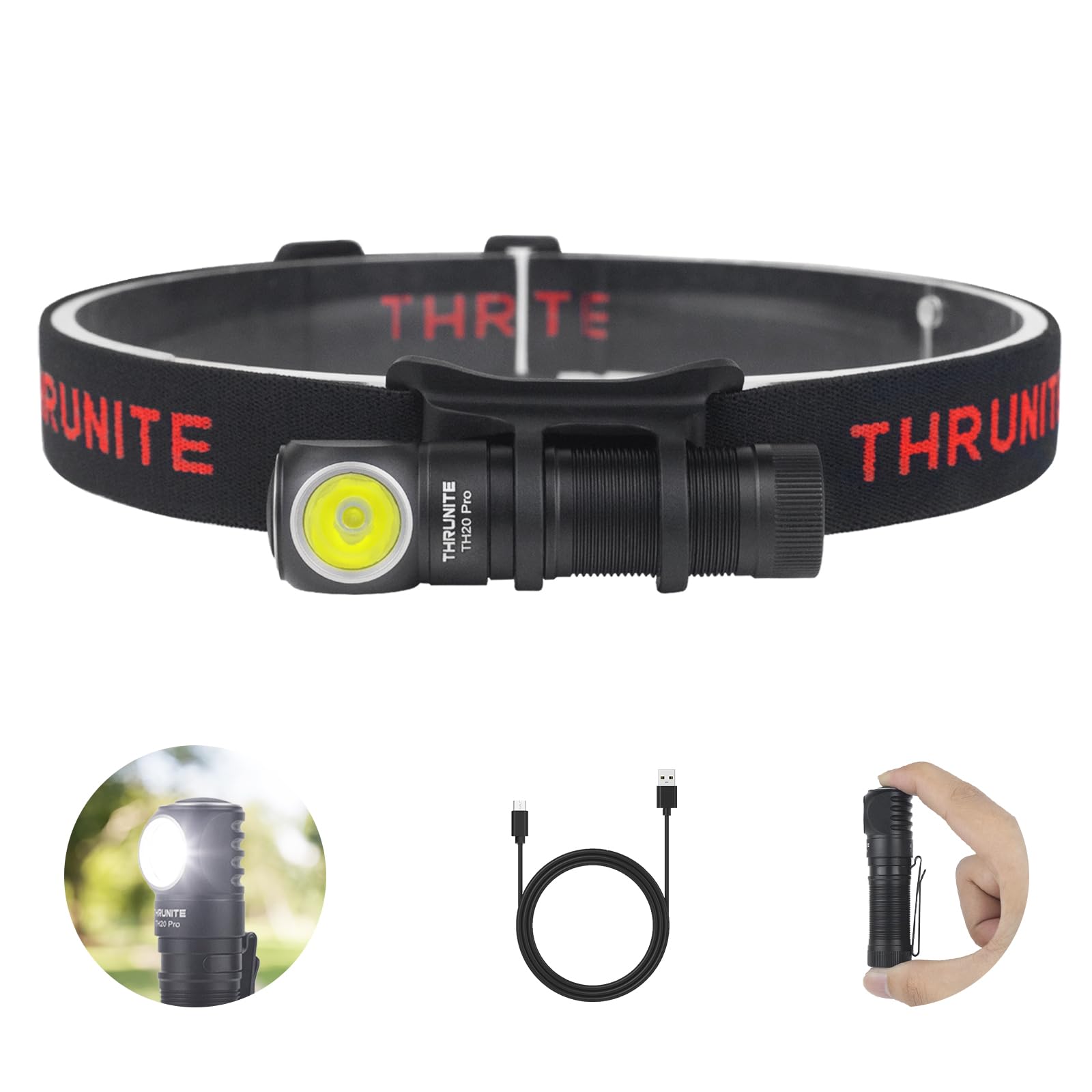 ThruNite TH20 Pro Rechargeable LED Headlamp, 1010 Lumen, Aluminum, Cool White