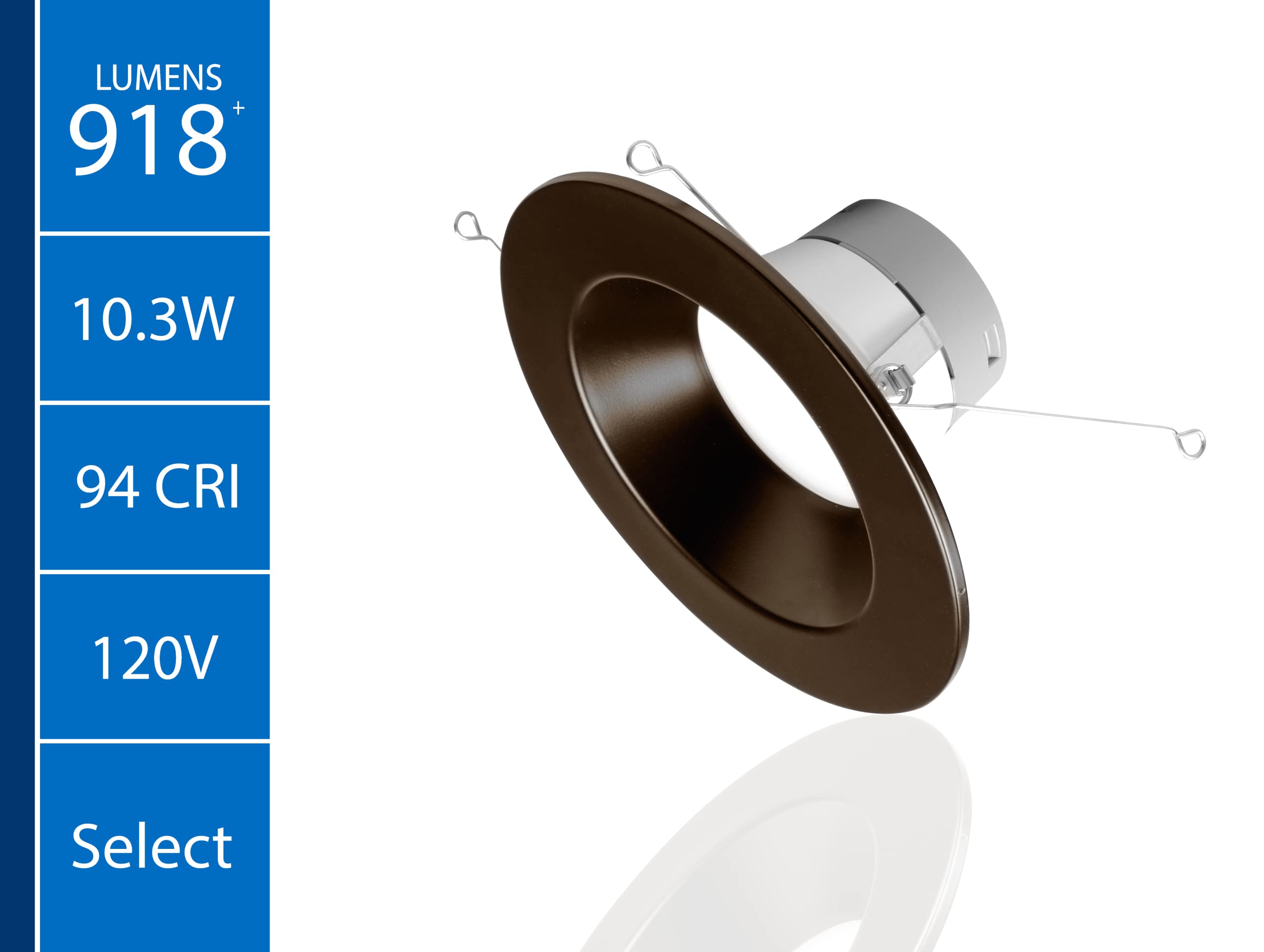 Nicor LED Recessed Ceiling Light, 5/6 inch, 918 Lumens, Selectable CCT 2700K-5000K, Oil-Rubbed Bronze, Model D