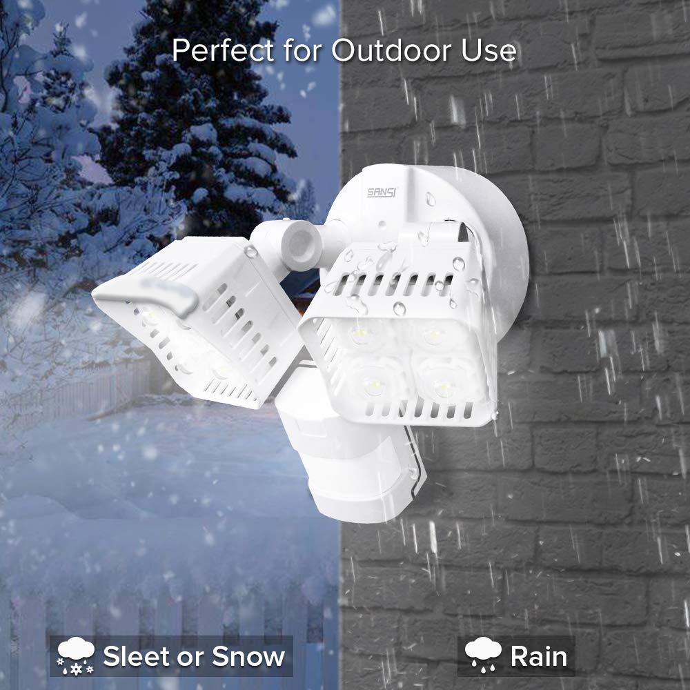 SANSI LED Security Motion Sensor Light, 30W 3400lm, Waterproof, White, Model C2440-EW