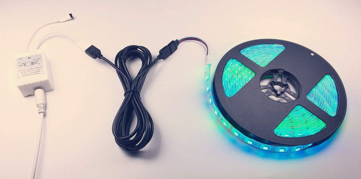 LitaElek 2pcs 2m RGB LED Strip Extension Cable 4 Pin Black Quick Connector for SMD 5050 3528 2835 Lights