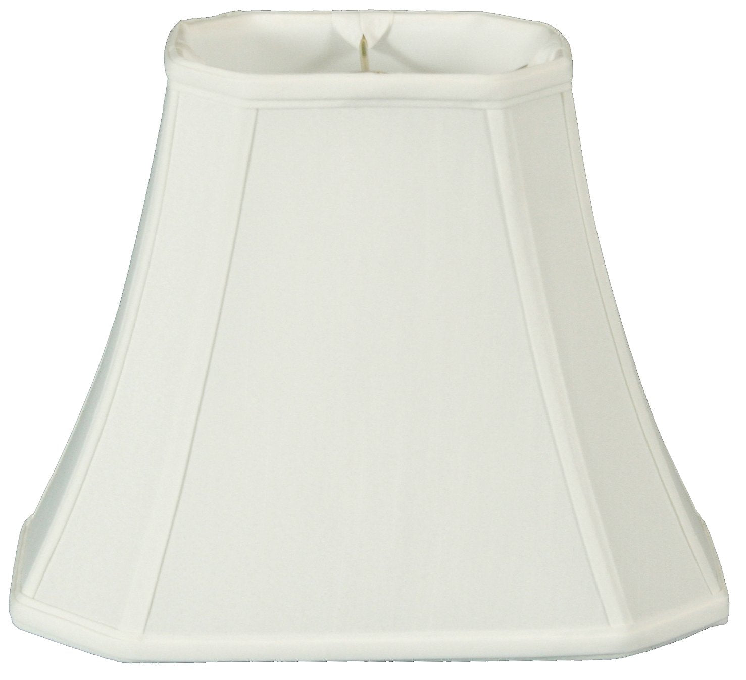 Royal Designs Rectangle Cut Corner Lamp Shade, Metal, White, (6 x 8) x (9 x 14) x 10.5, Model BSO-710-14WH